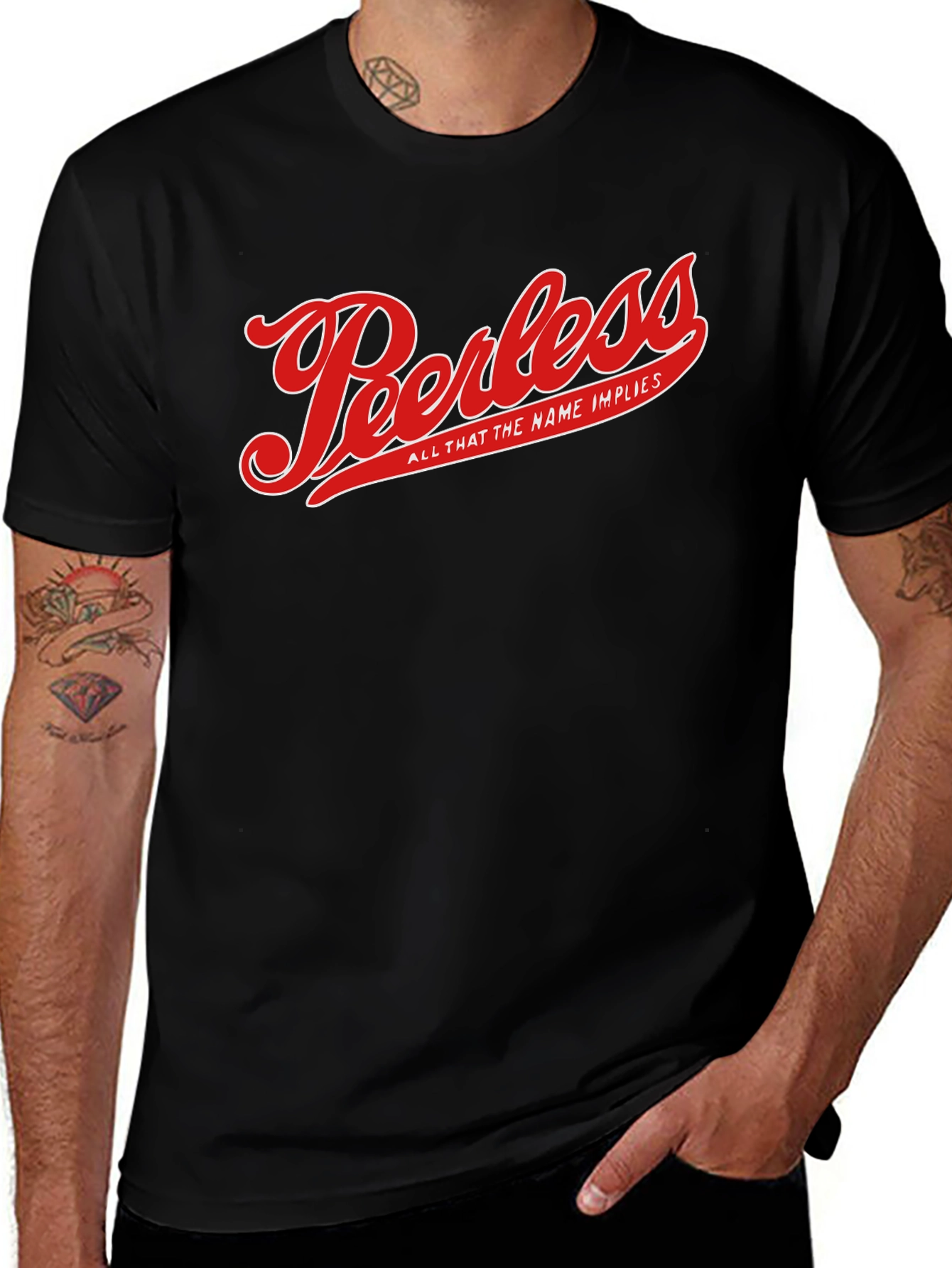 Variant 5 of Peerless Graphic T-Shirt - Black Cotton Blend