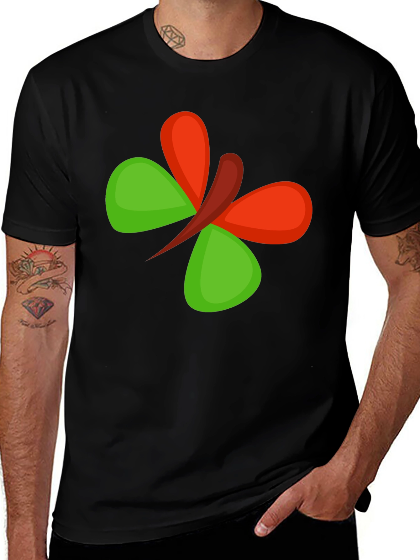 Variant 21 of Butterfly Graphic Black T-Shirt
