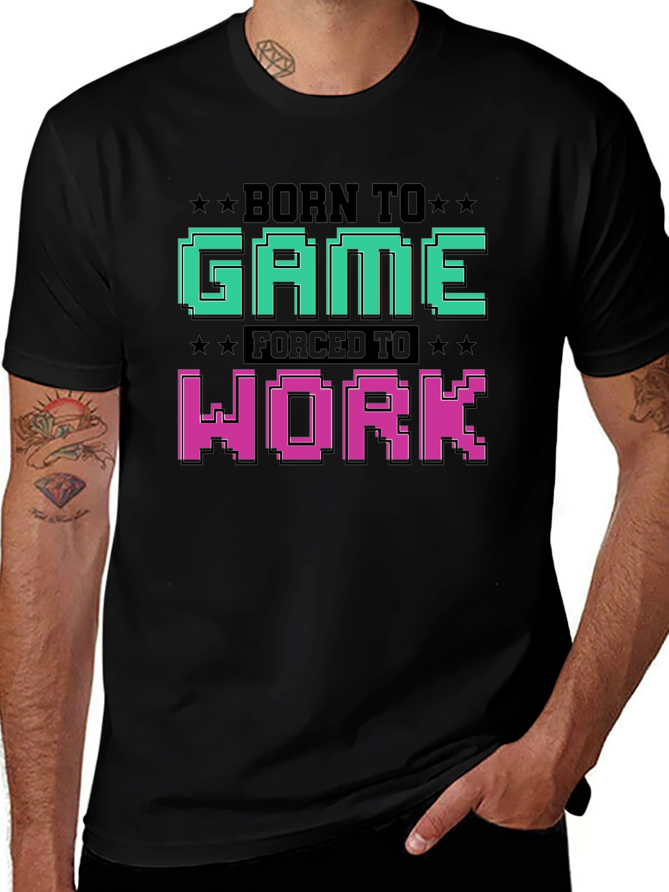 Variant 17 of Born to Game Tee - Gamer Graphic Novelty T-Shirt