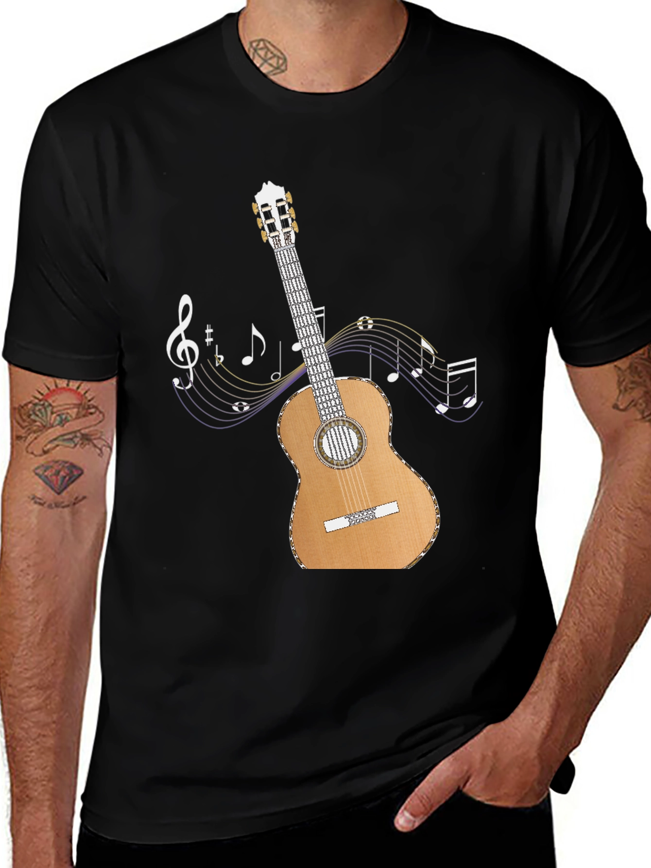 Variant 21 of Guitar Music Notes Graphic T-Shirt
