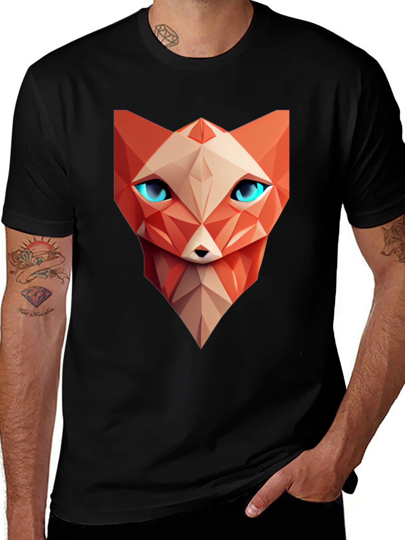 Variant 30 of Geometric Fox Graphic Tee - Modern Style