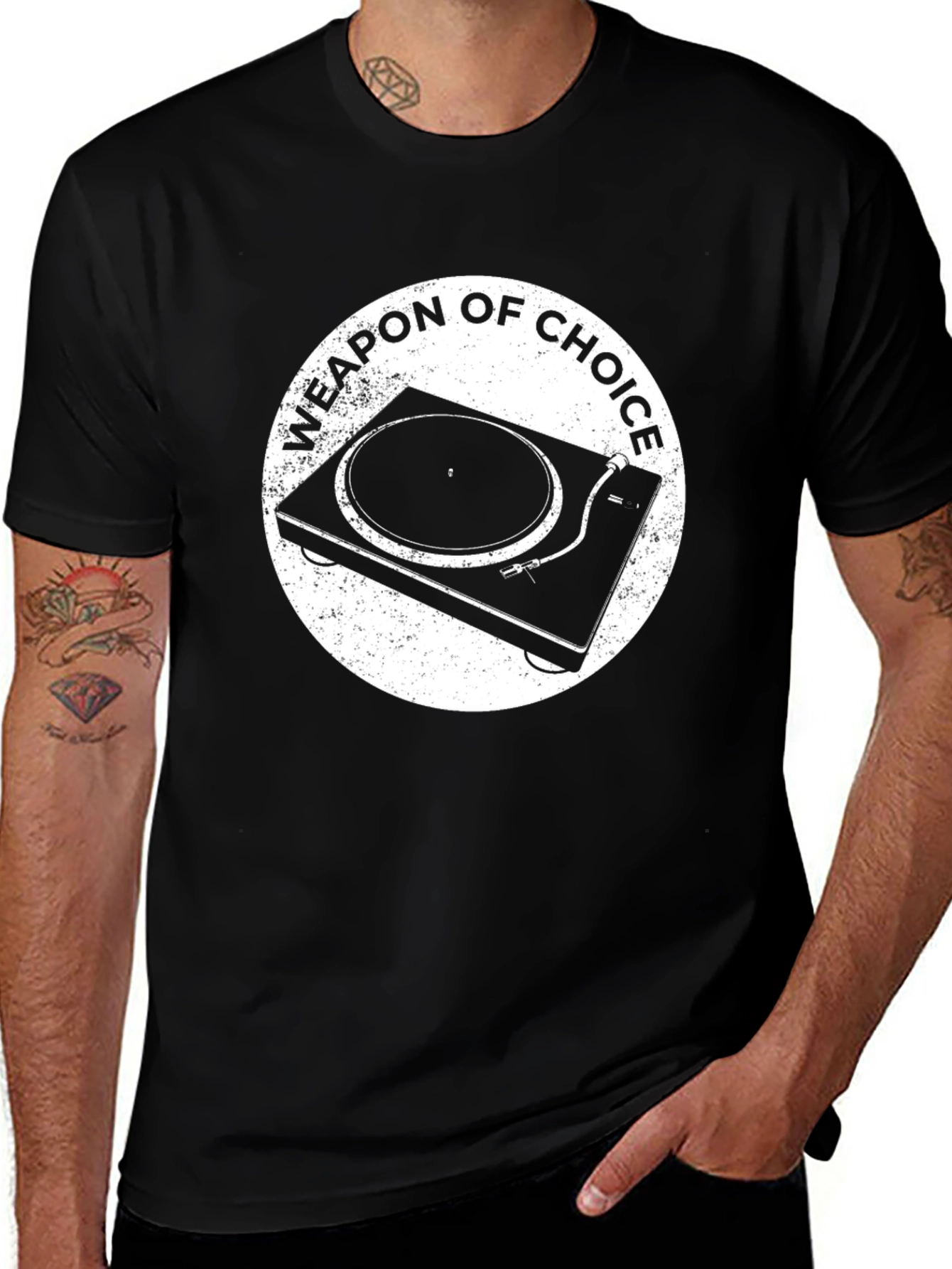 Variant 19 of Weapon of Choice Turntable T-Shirt