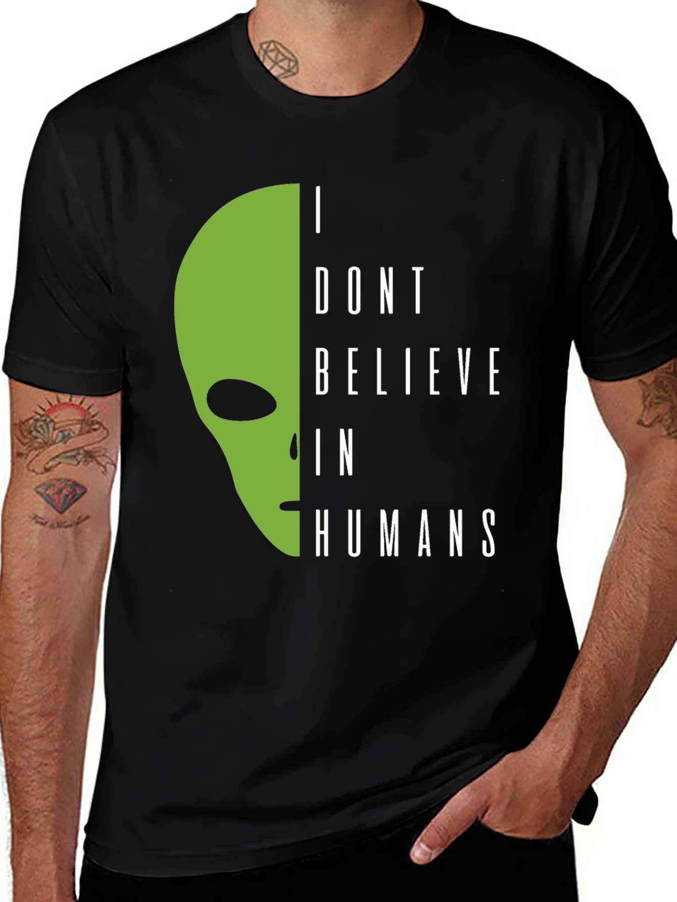 Variant 16 of I Don't Believe In Humans Alien Graphic Tee