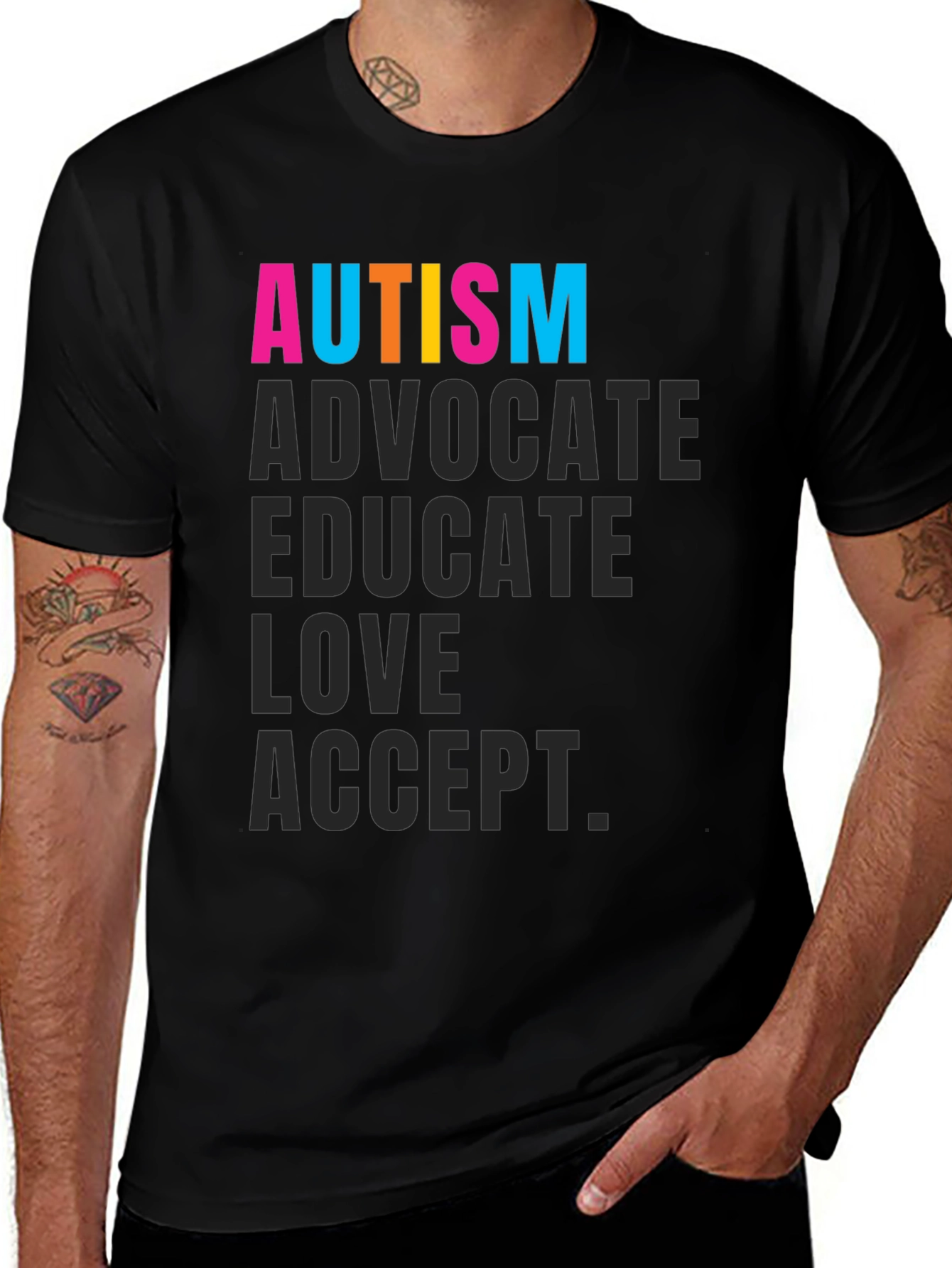 Autism Advocate T-Shirt - Educate, Love, Accept