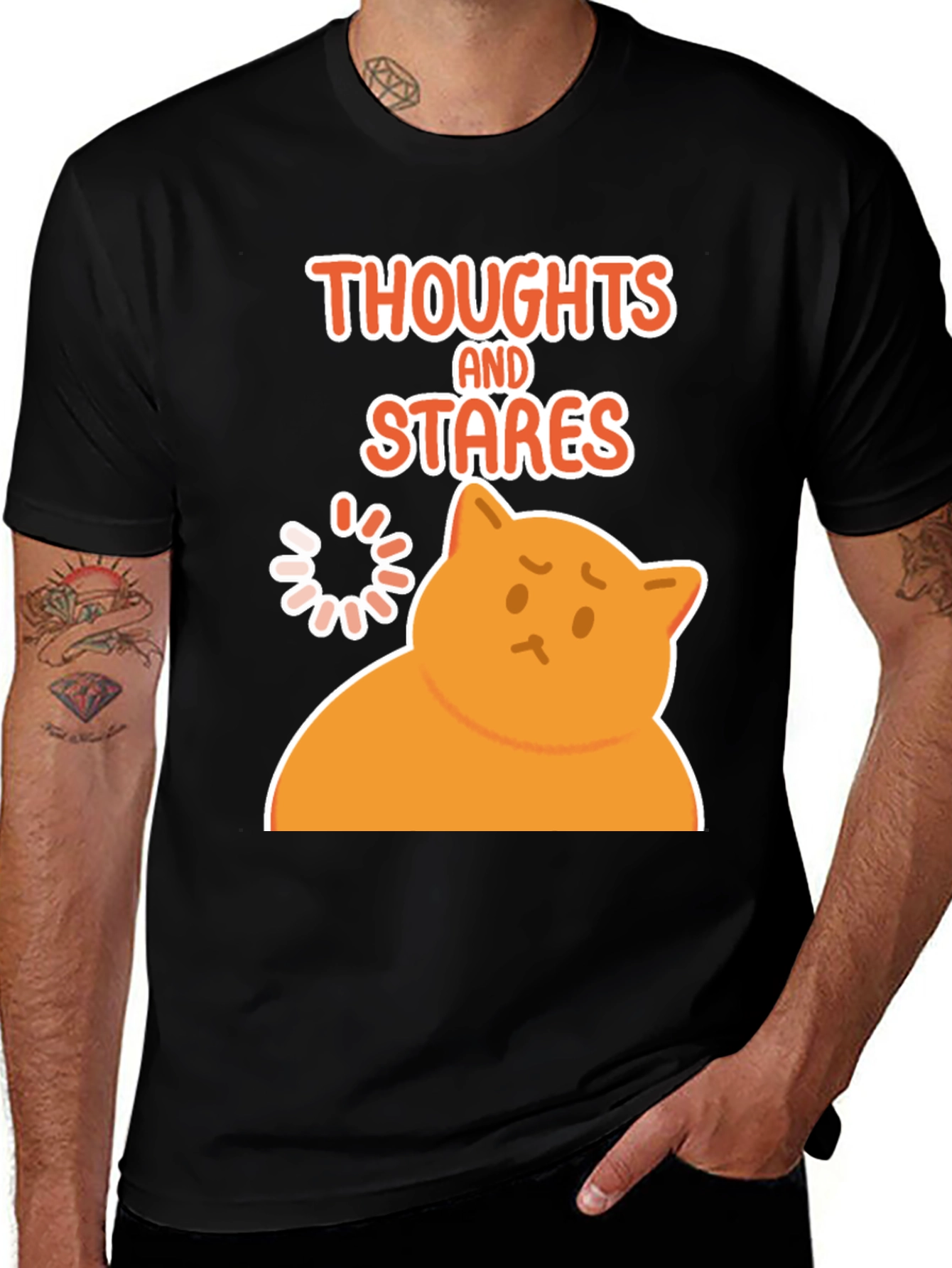 Variant 11 of Thoughts and Stares Cat T-Shirt