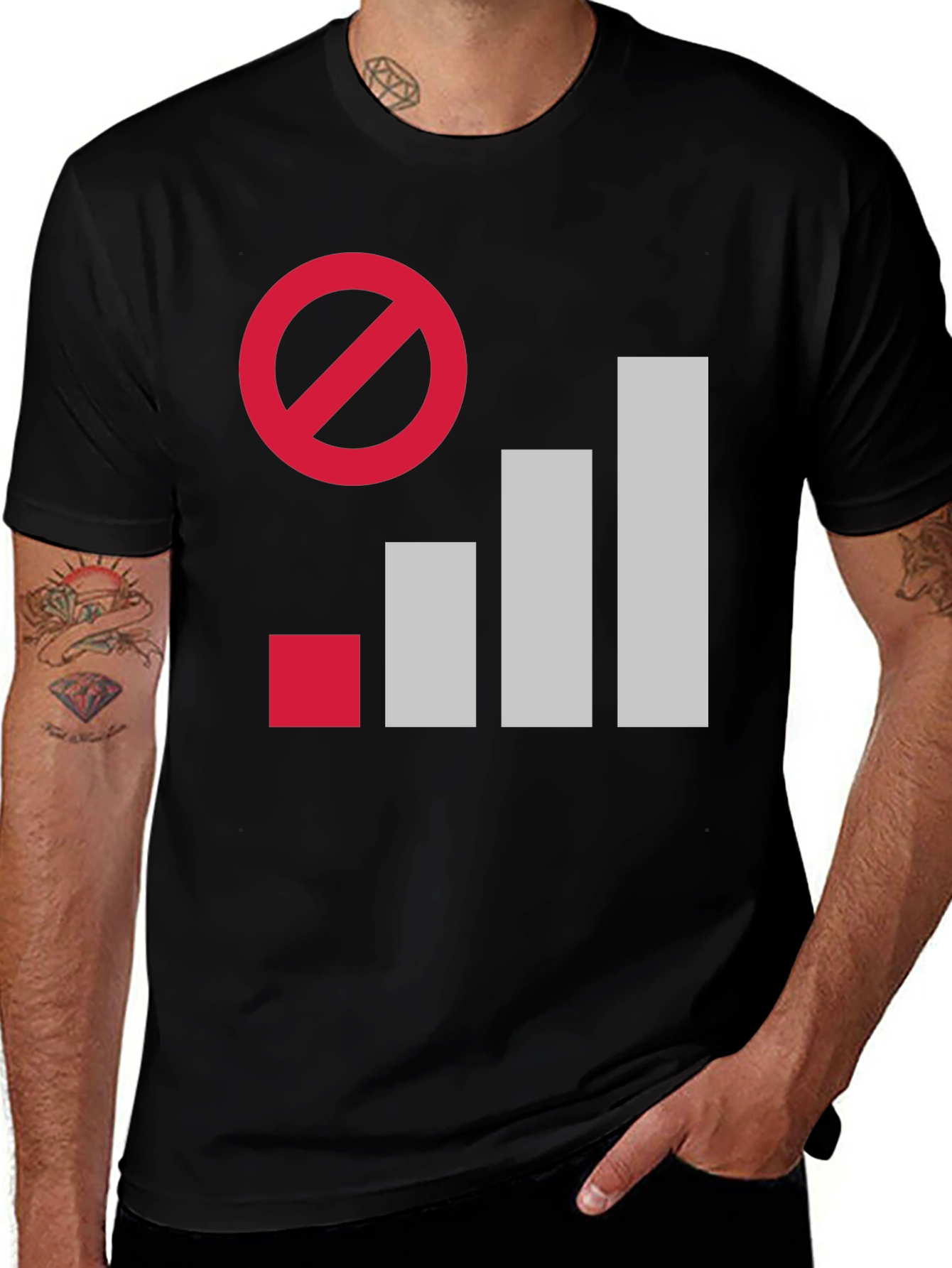 Variant 8 of No Signal Black T-Shirt