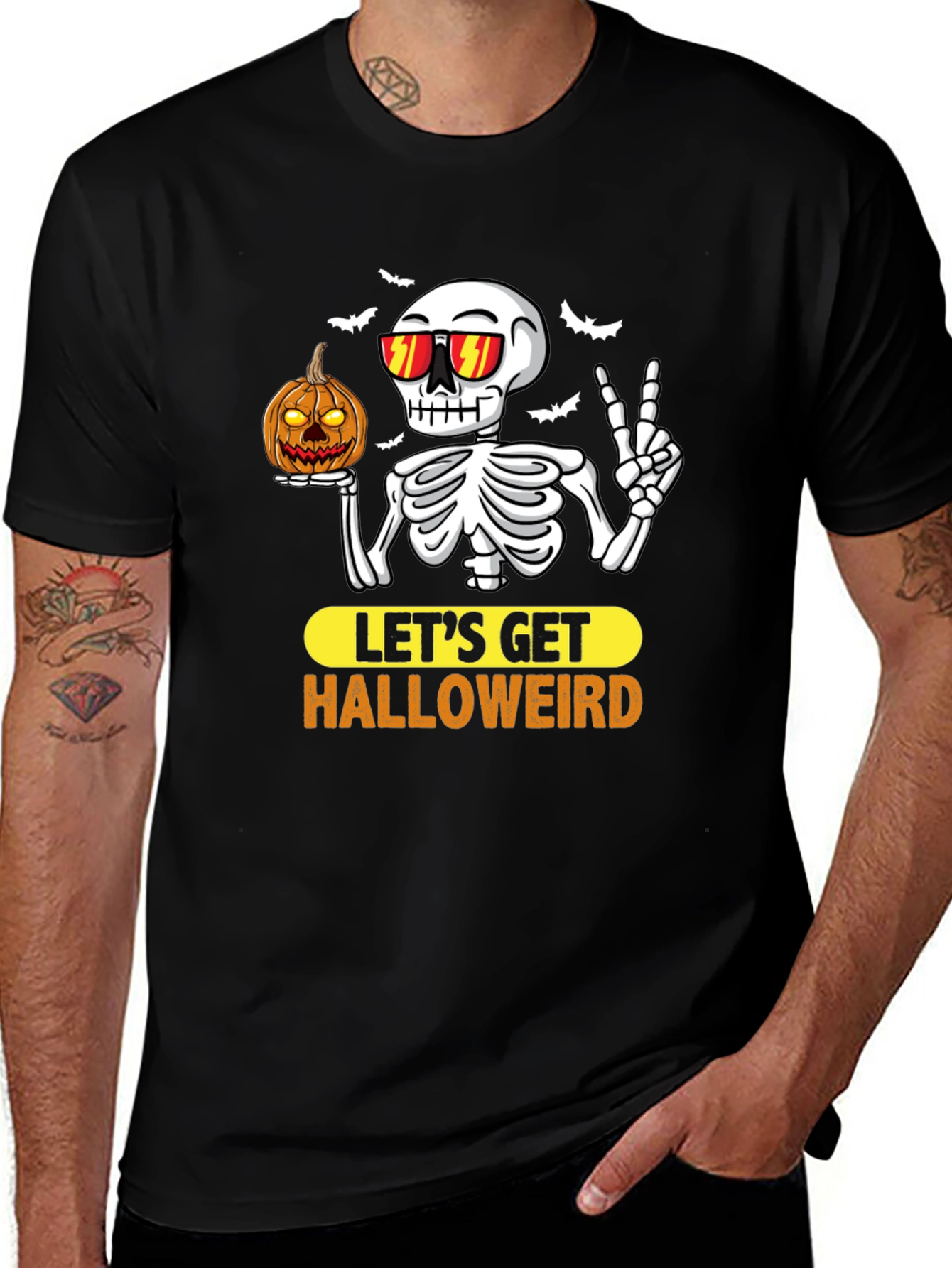Variant 23 of Halloweird Skeleton Graphic T-Shirt