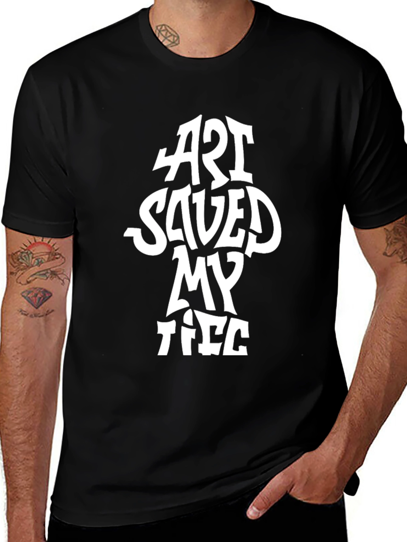 Variant 25 of Art Saved My Life Black Graphic Tee