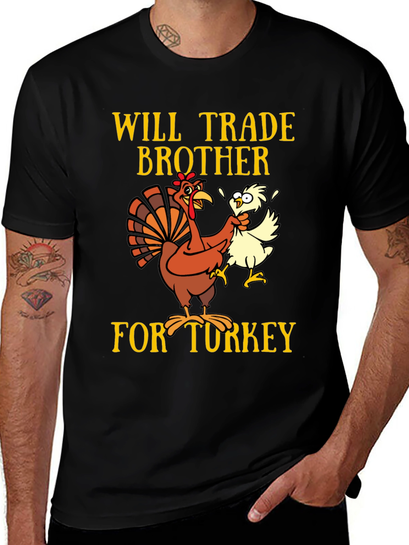 Variant 28 of Funny Thanksgiving Turkey Trade Brother T-Shirt