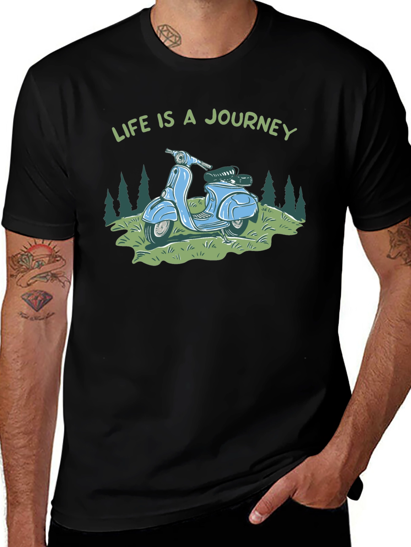 Variant 4 of Life is a Journey Scooter Graphic T-Shirt
