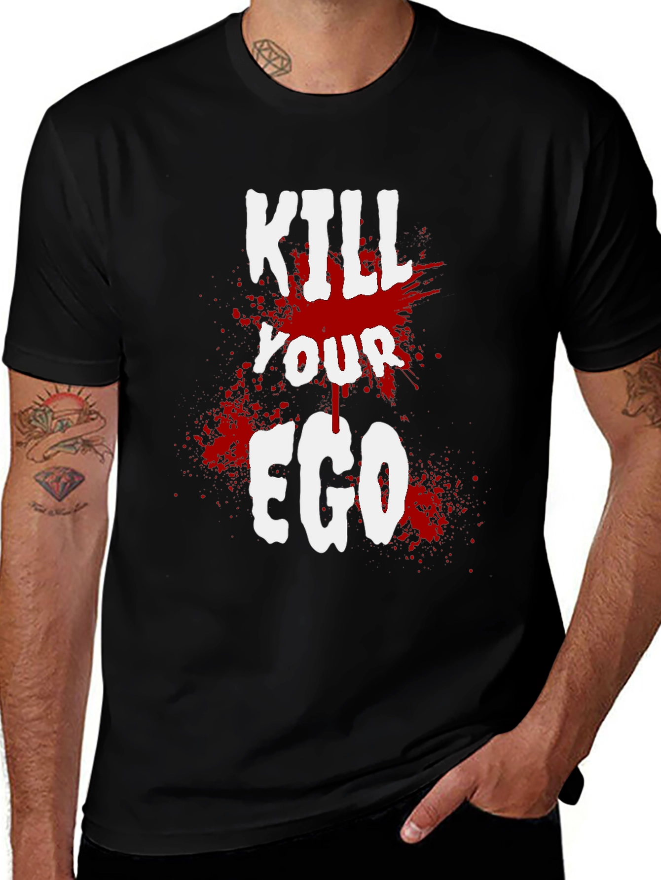 Kill Your Ego Graphic Tee - Black Cotton T-Shirt