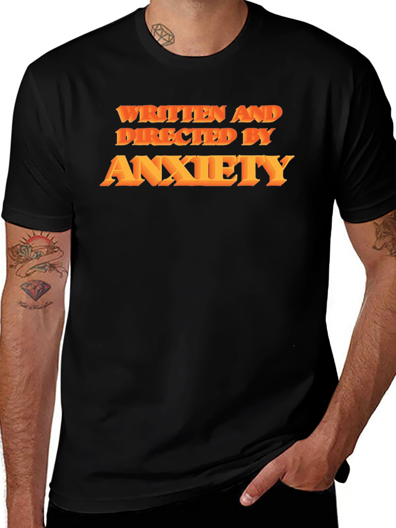 Variant 4 of Anxiety T-Shirt: Written and Directed by Anxiety