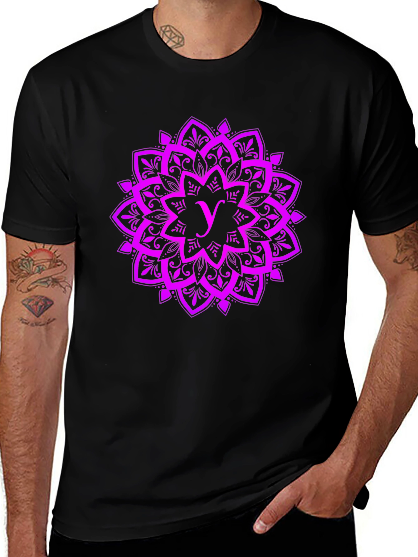 Variant 10 of Purple Mandala Graphic Tee - Stylish Cotton Shirt