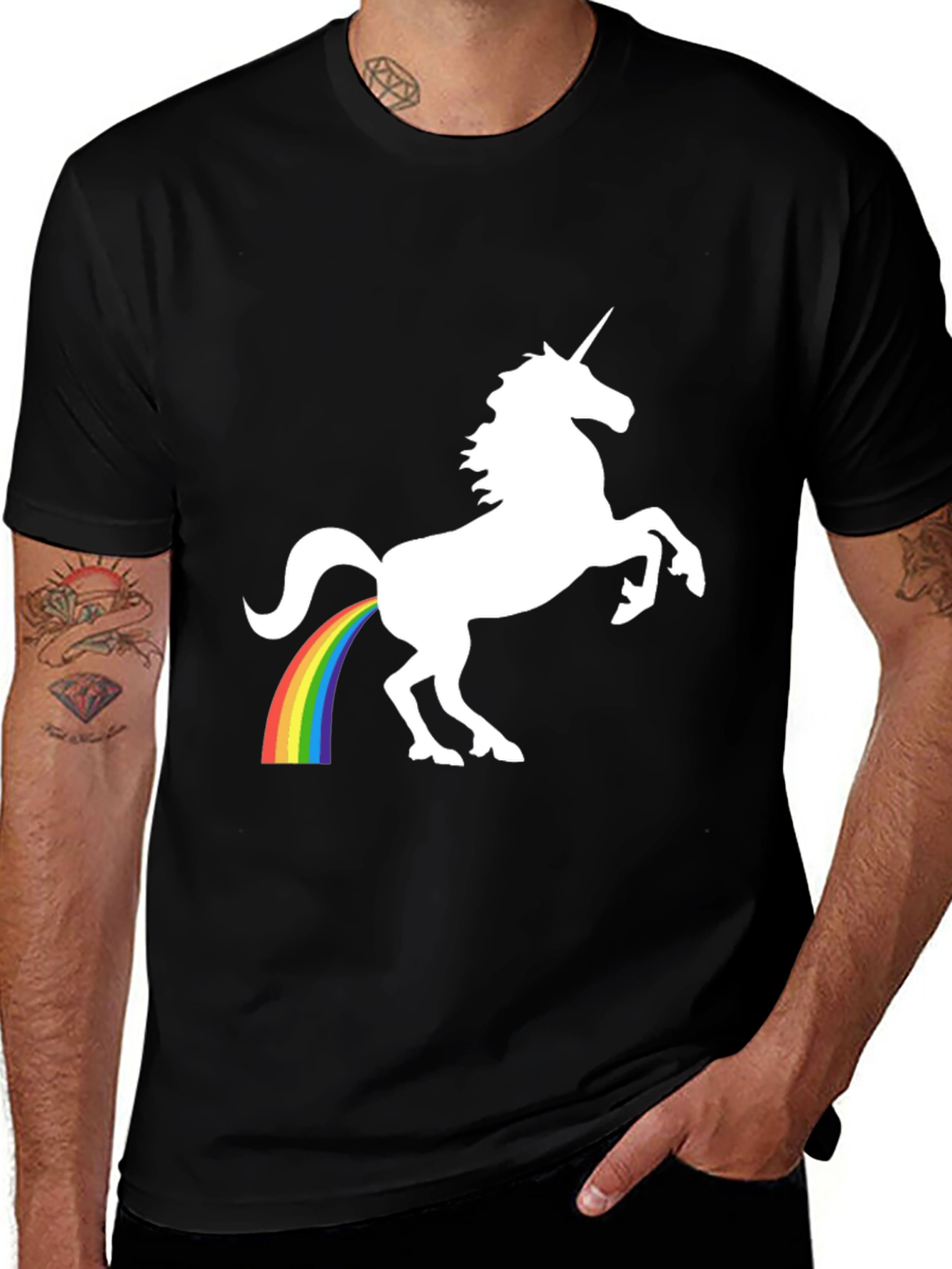 Variant 24 of Unicorn Rainbow Poop T-Shirt - Black
