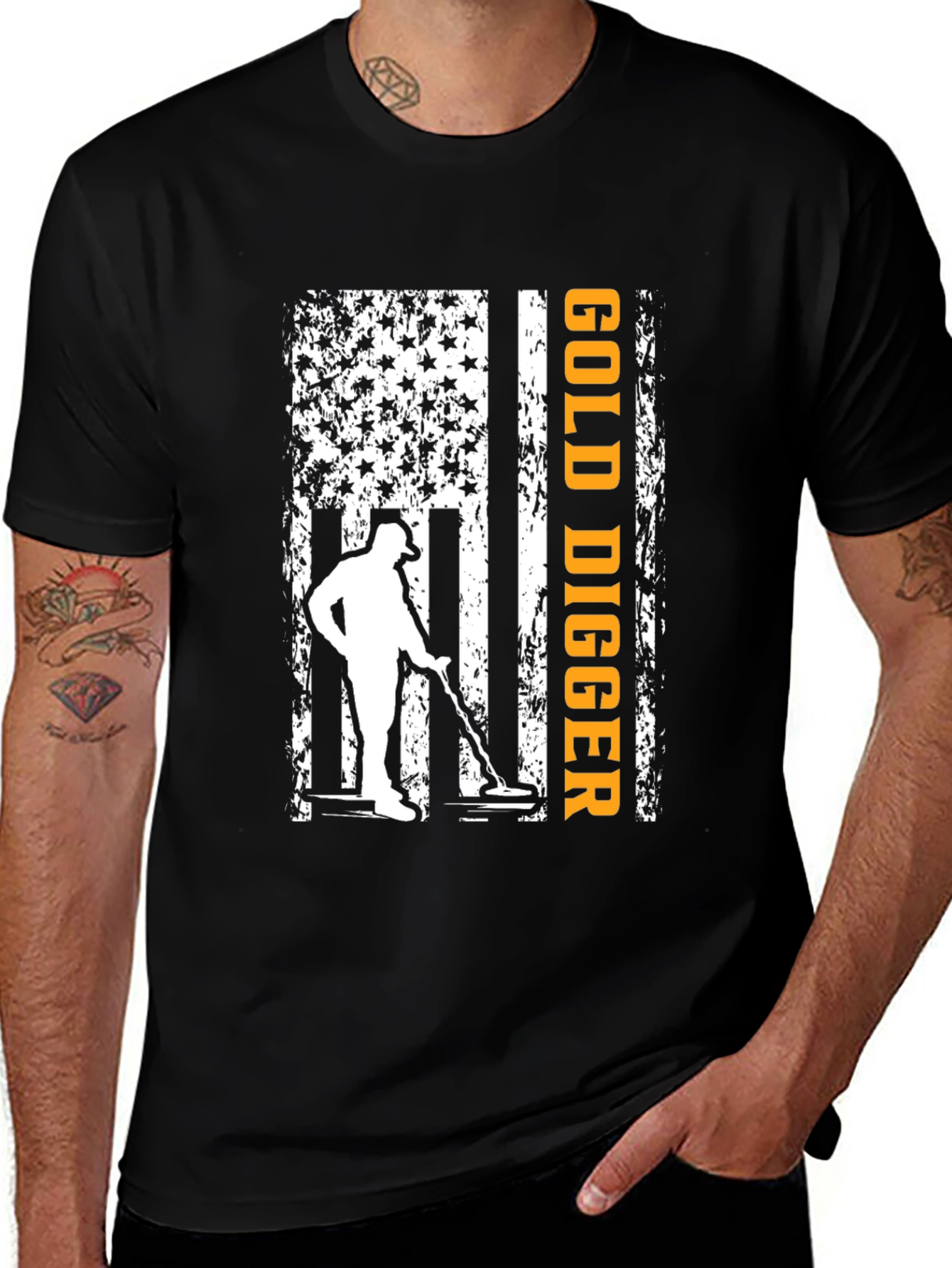 Variant 14 of Gold Digger American Flag T-Shirt
