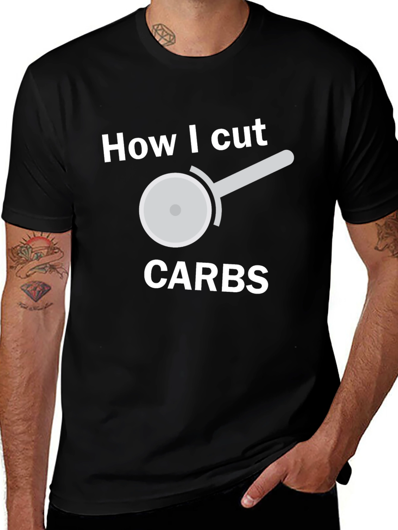 Funny Carb Cutting T-Shirt - Pizza Cutter Design