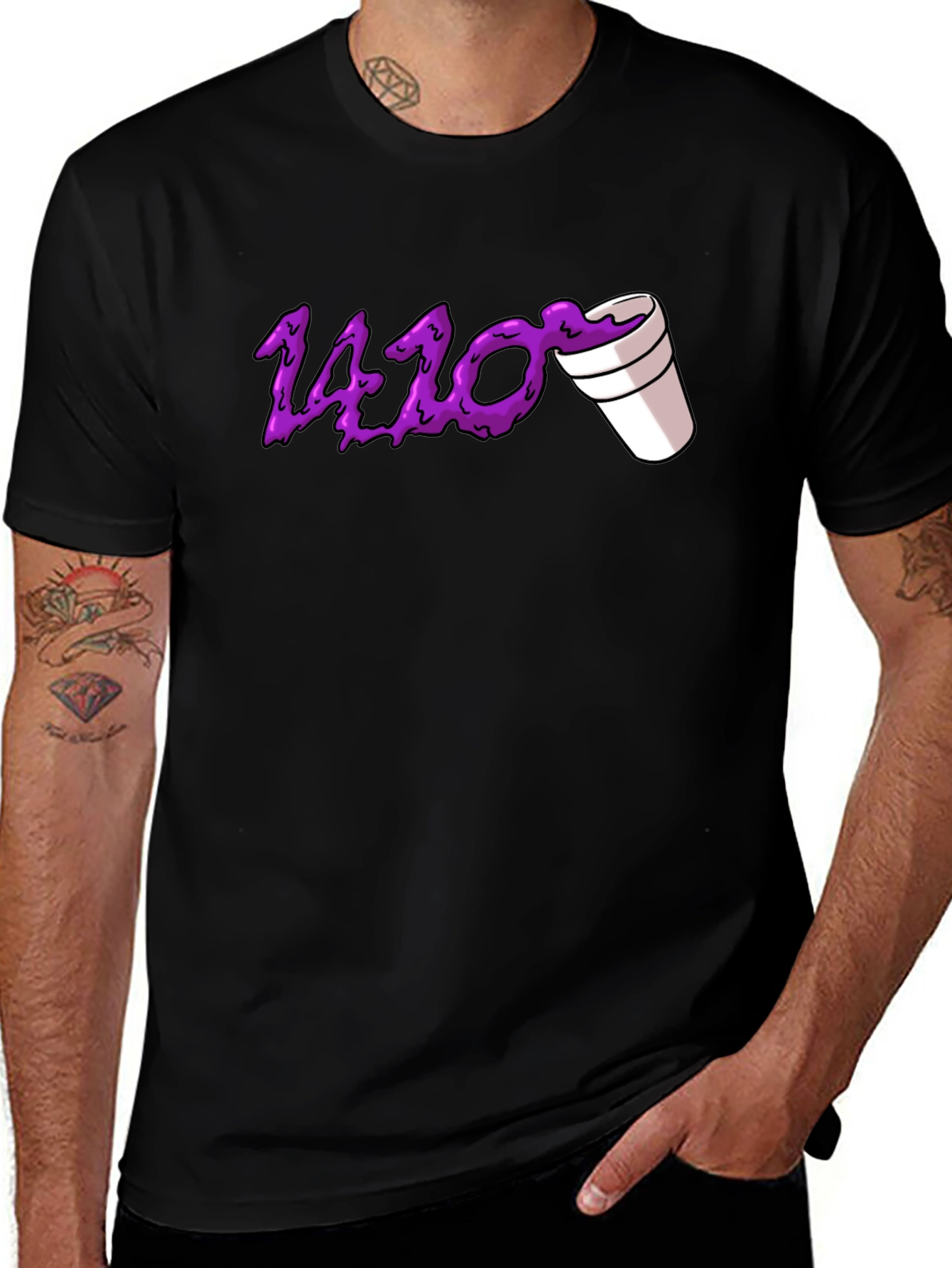 Variant 7 of Purple Lean 1410 Graphic T-Shirt - Black
