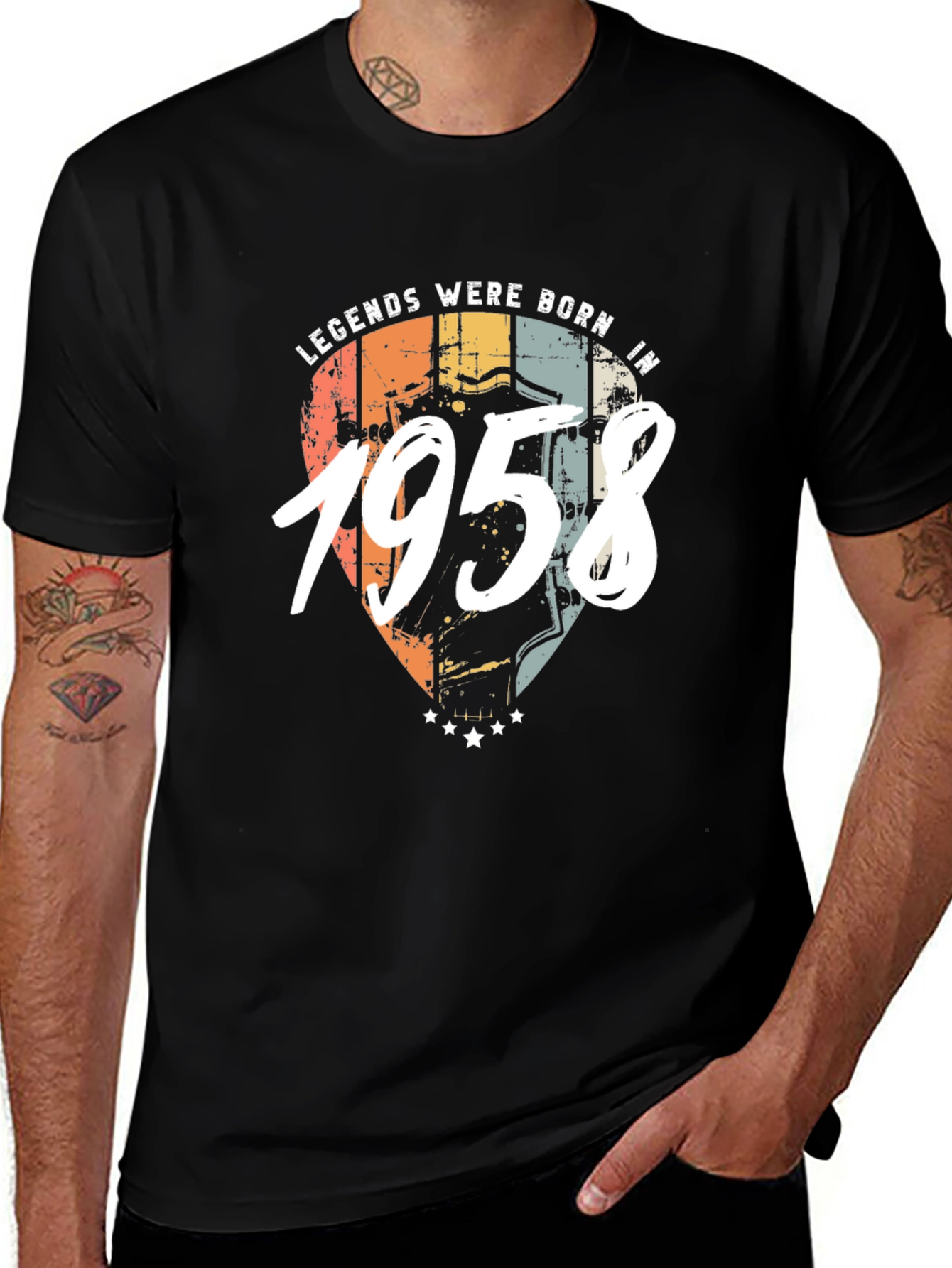 Variant 22 of Legends Born in 1958 Men's Black T-Shirt