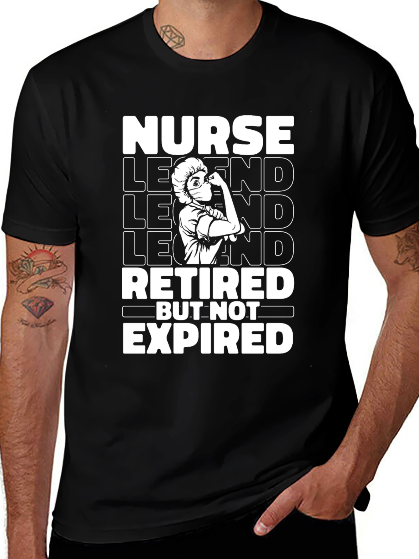 Variant 18 of Retired Nurse Legend T-Shirt - Black