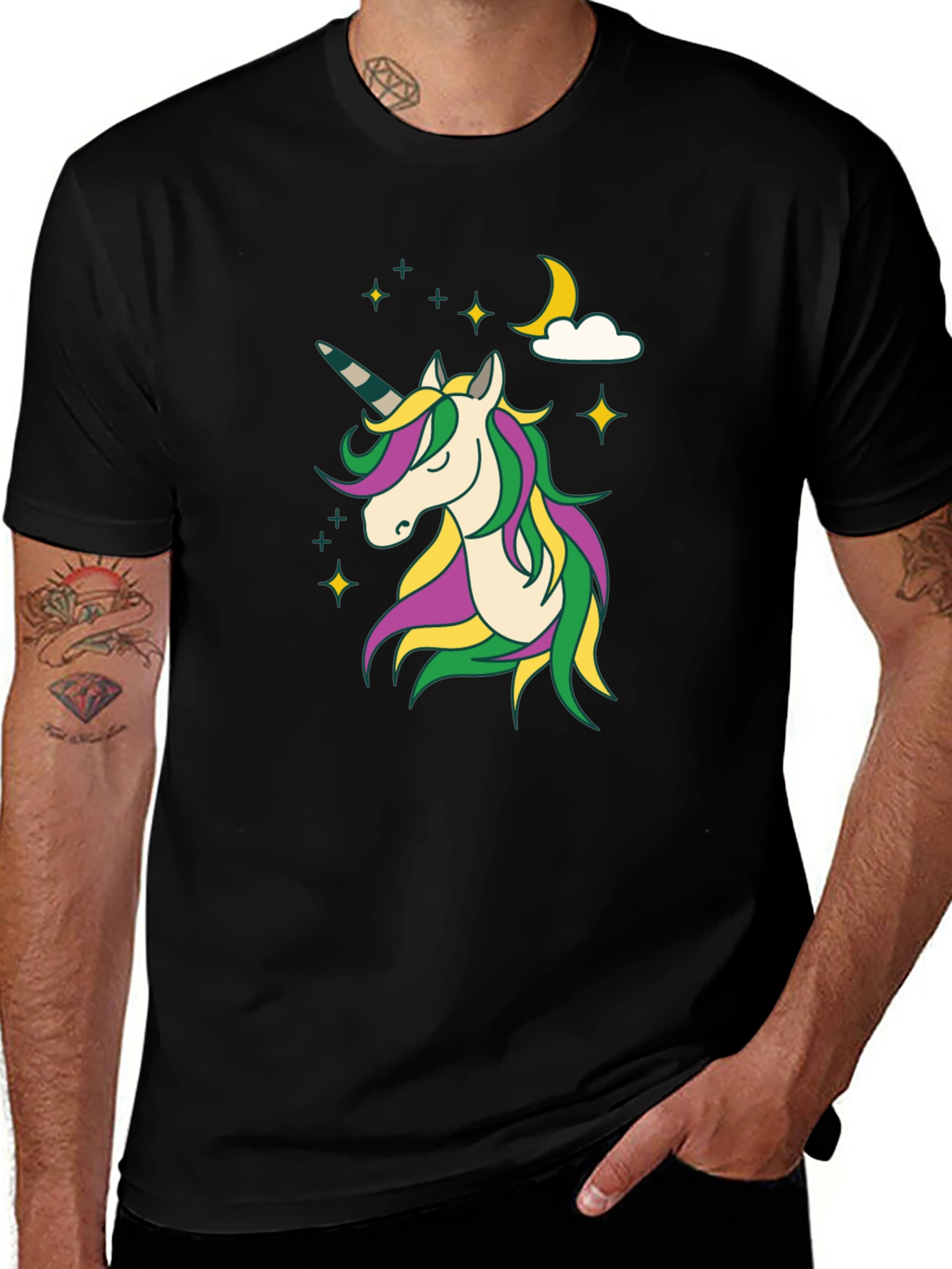 Variant 20 of Unicorn Graphic Print Crew Neck Tee