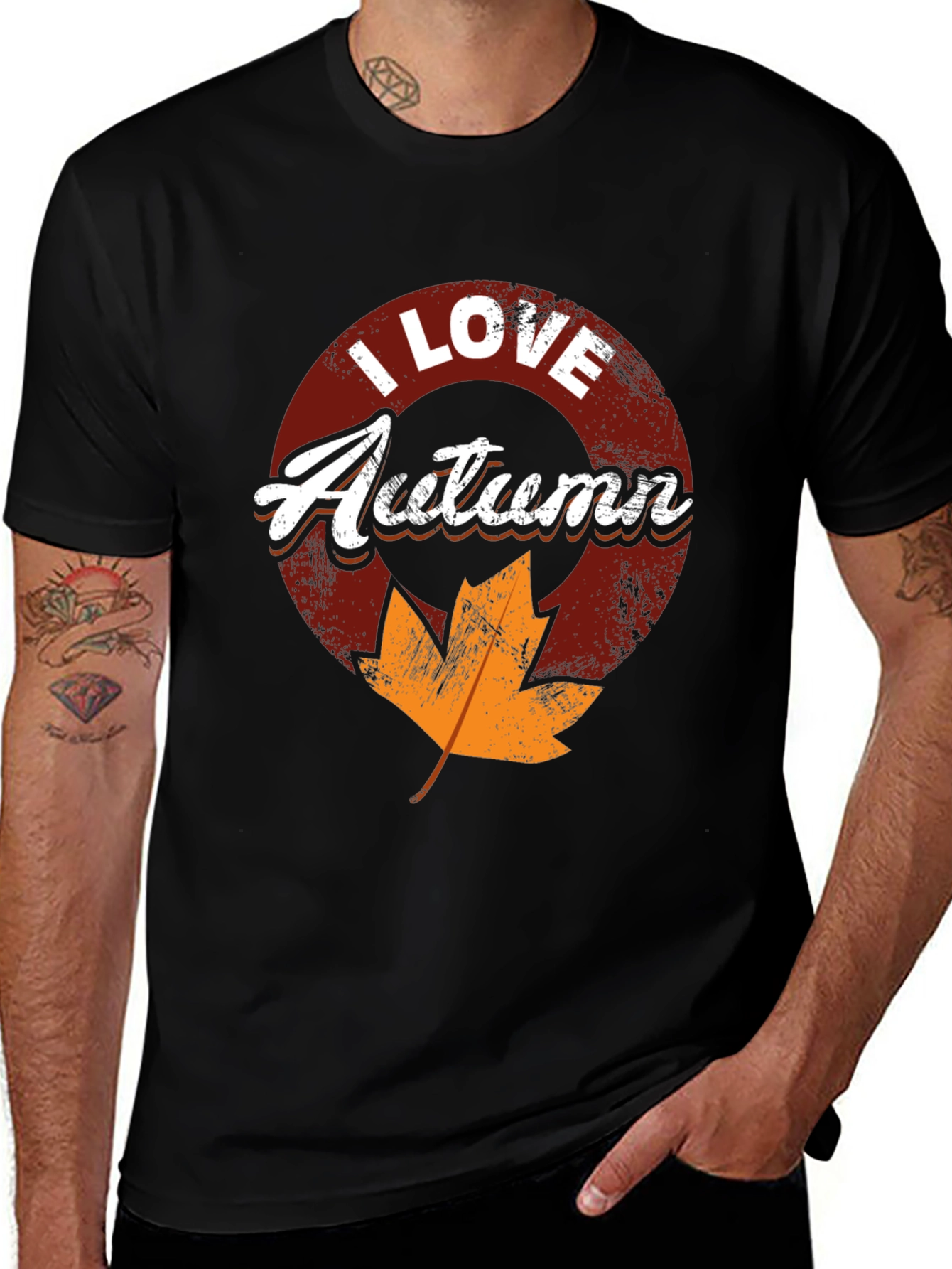 Variant 10 of I Love Autumn Black T-Shirt