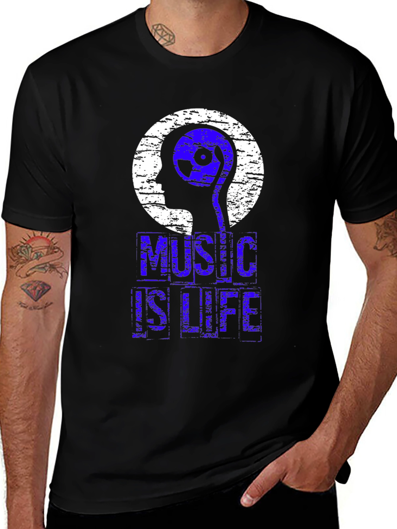 Variant 21 of Music Is Life T-Shirt - Black