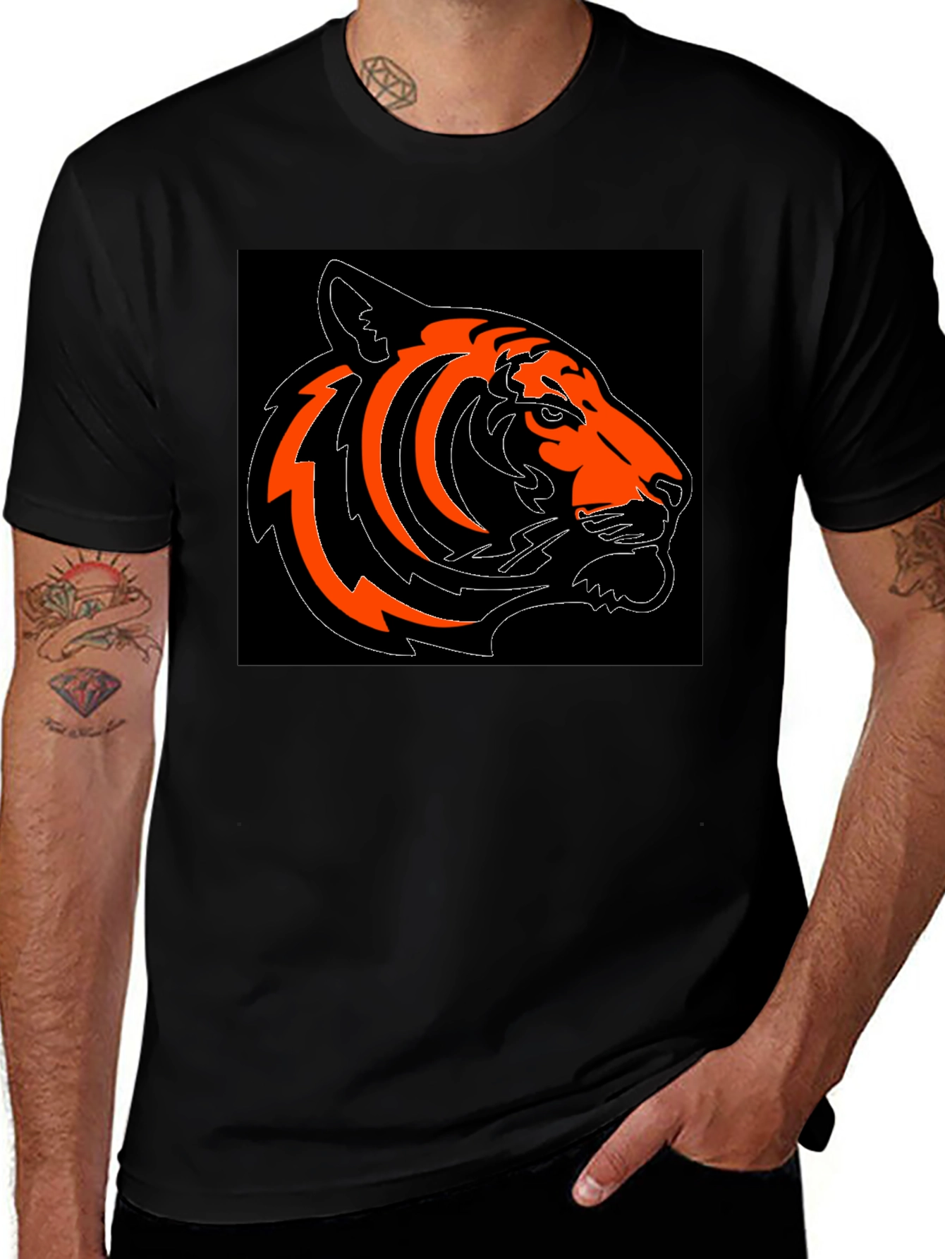 Variant 7 of Bold Tiger Graphic Tee - Black