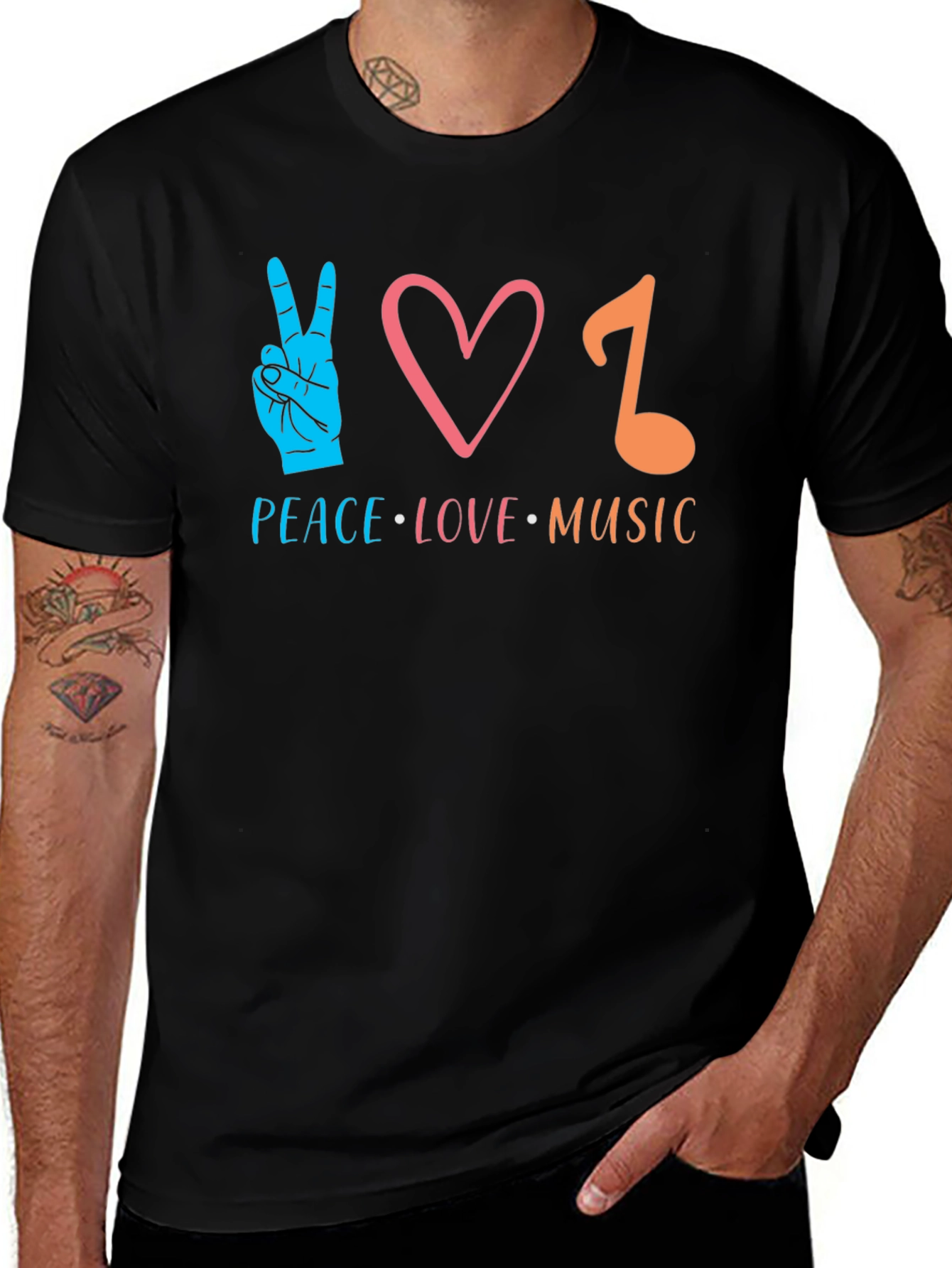 Variant 13 of Peace Love Music Graphic T-Shirt