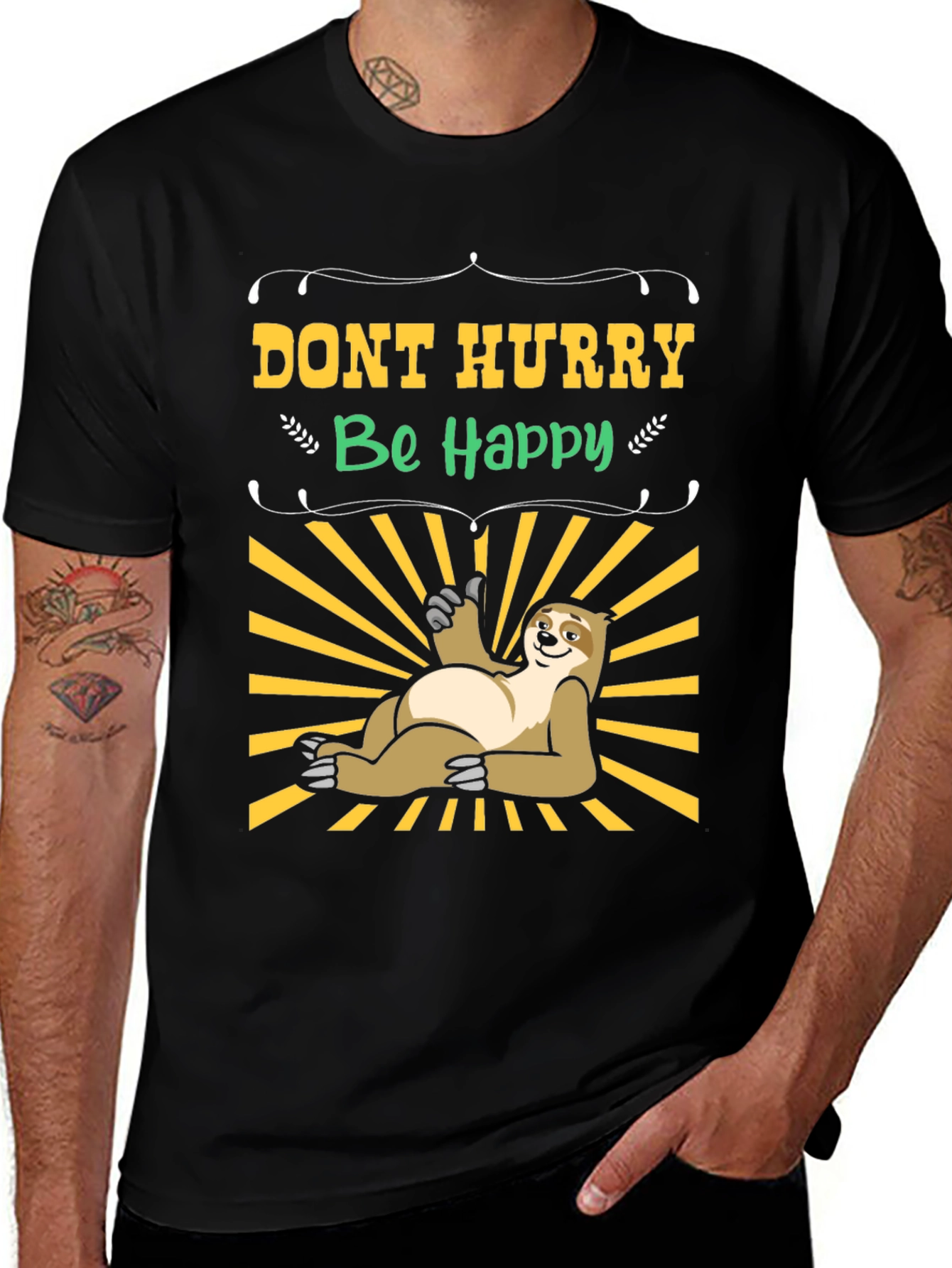 Variant 10 of Don't Hurry Be Happy Sloth T-Shirt