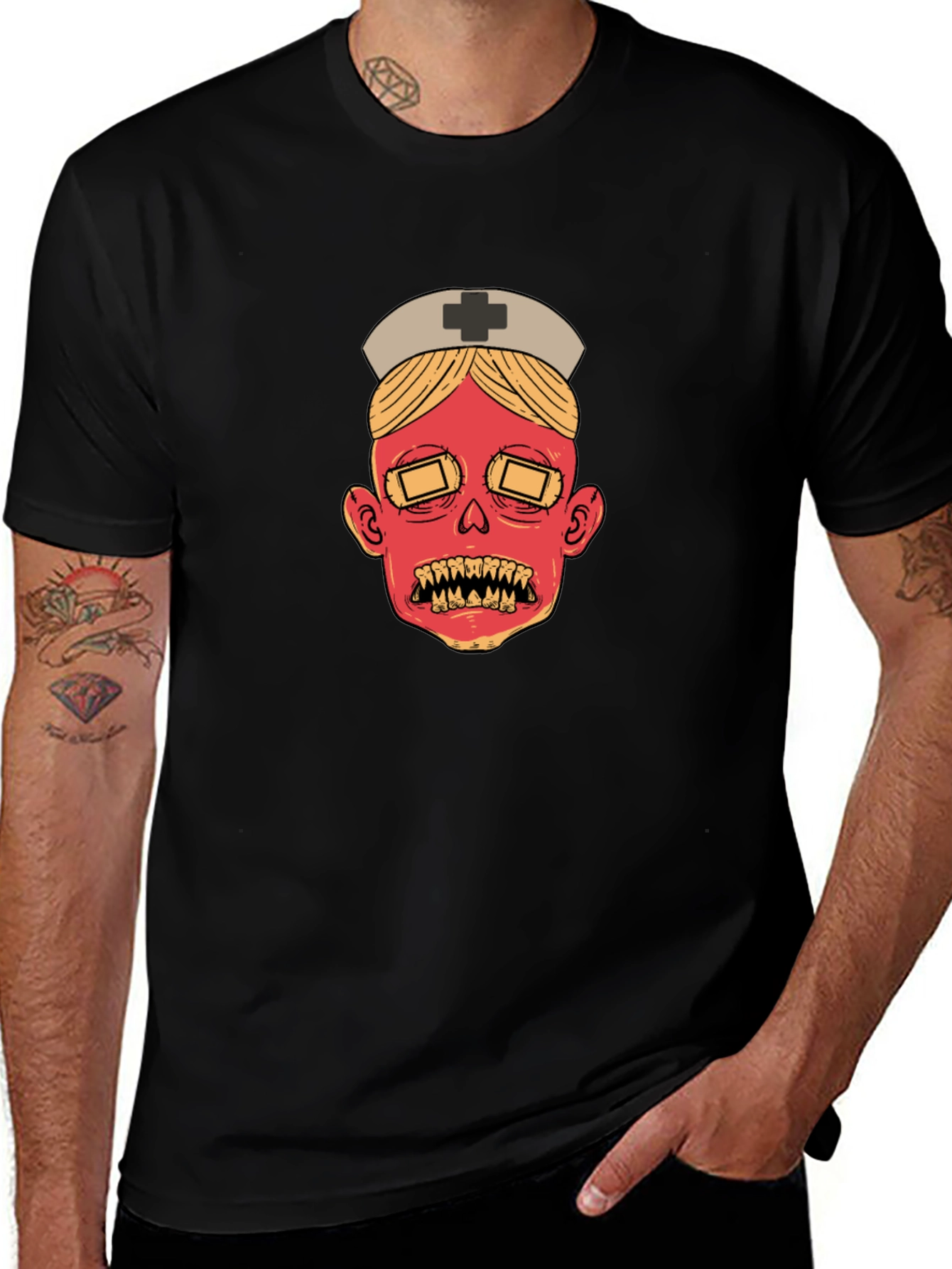 Variant 15 of Zombie Nurse Graphic T-Shirt - Horror Halloween Tee