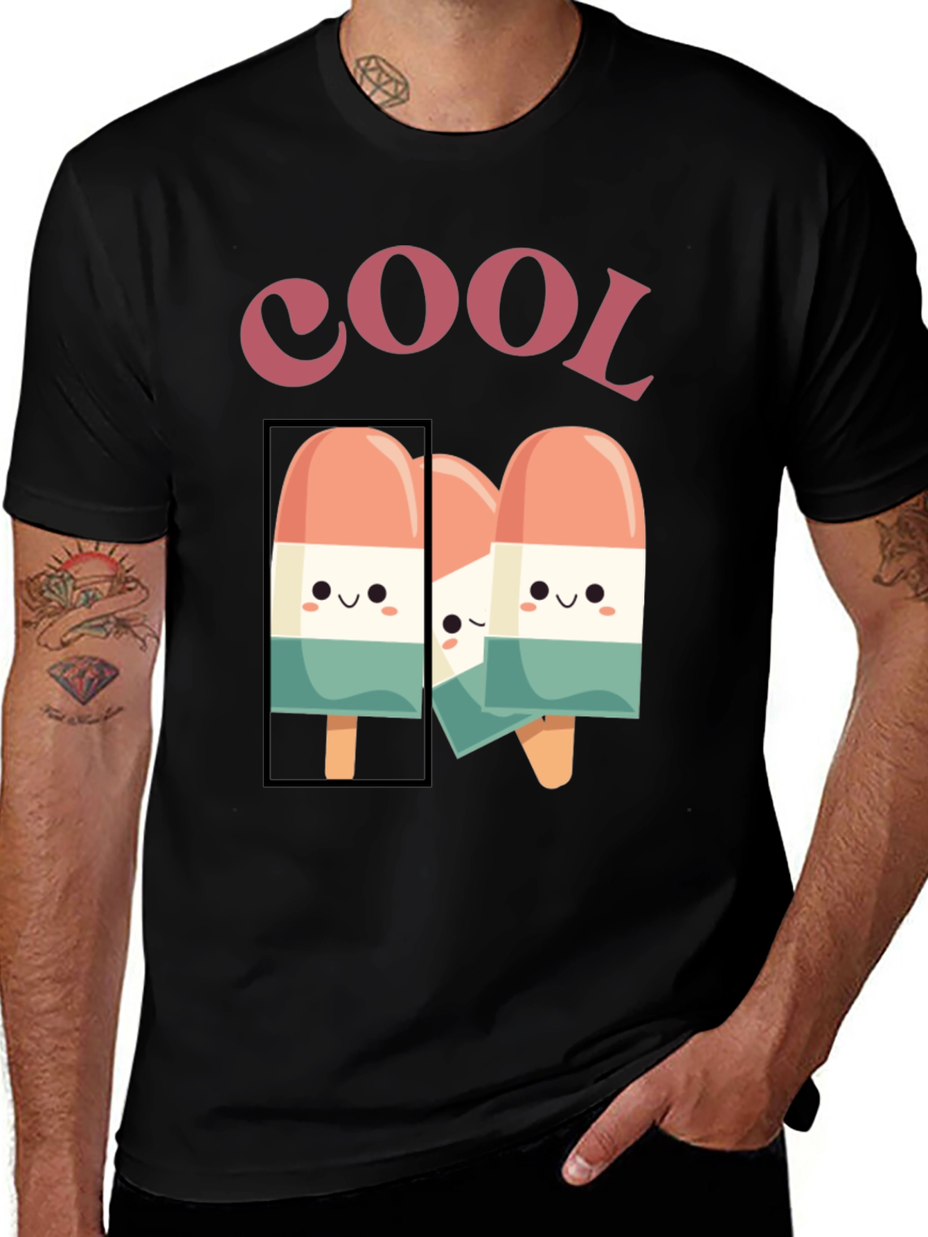 Variant 22 of Cool Popsicle Graphic Tee - Black