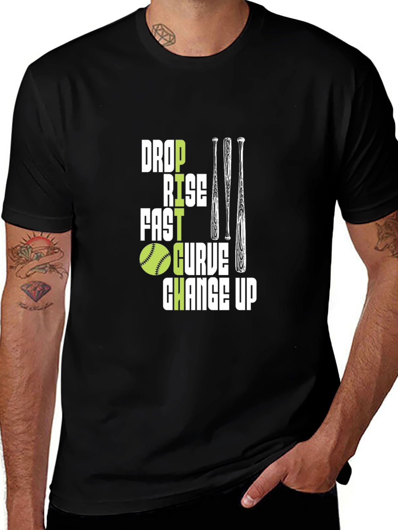 Variant 22 of Softball Pitcher T-Shirt - Drop Rise Fast Curve Change Up