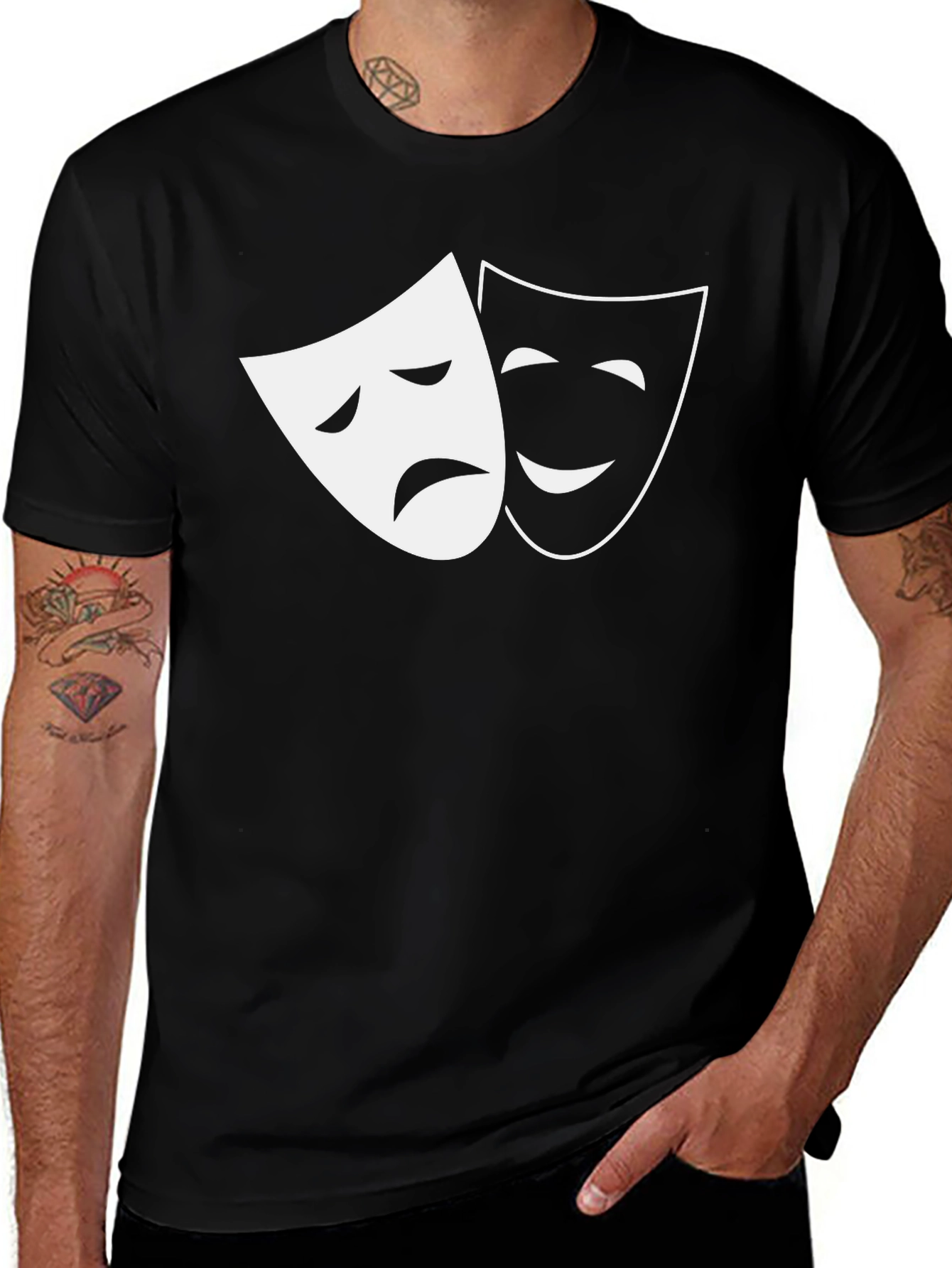 Variant 29 of Comedy & Tragedy Mask Graphic Tee