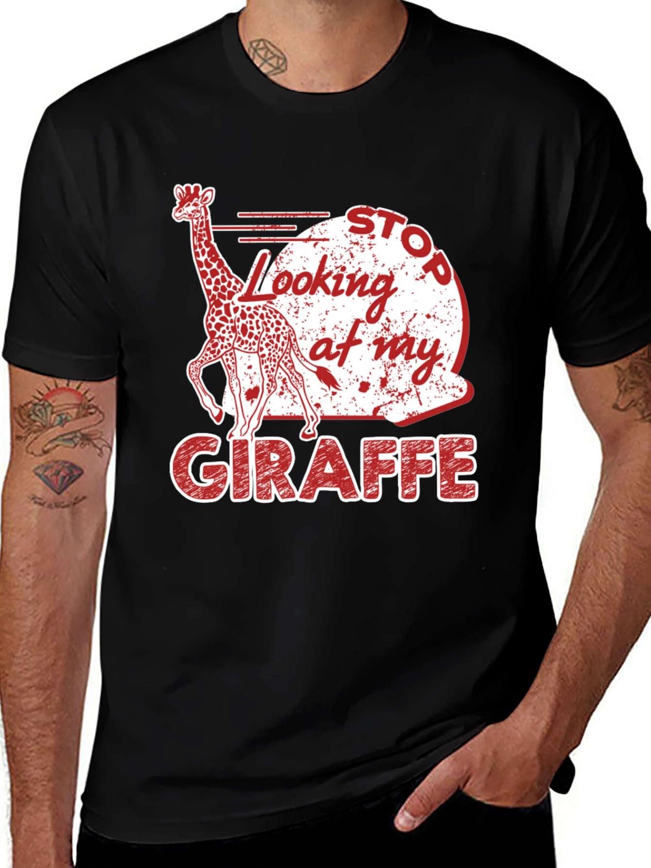 Variant 15 of Stop Looking At My Giraffe Graphic T-Shirt