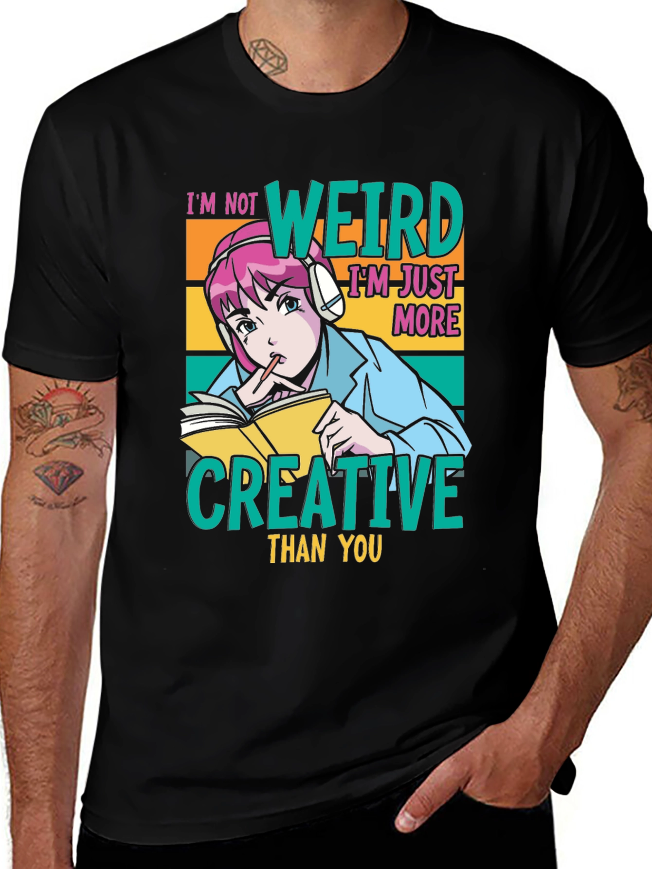 Creative Anime Graphic Tee - Unique Design