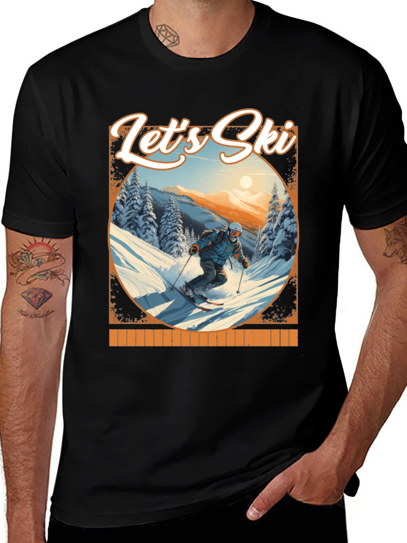 Variant 24 of Let's Ski Graphic T-Shirt - Winter Sports Apparel