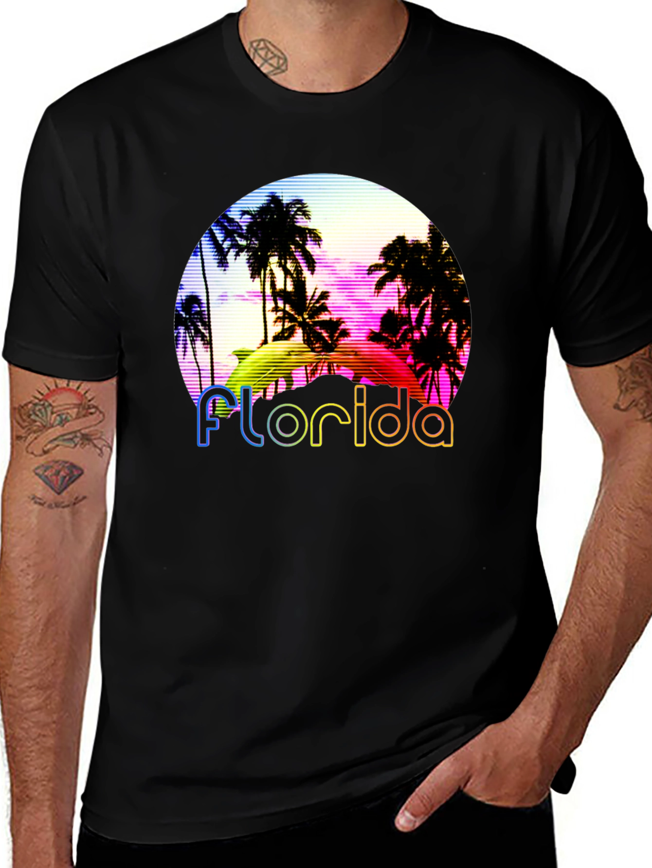Variant 26 of Florida Palm Tree Sunset Graphic T-Shirt