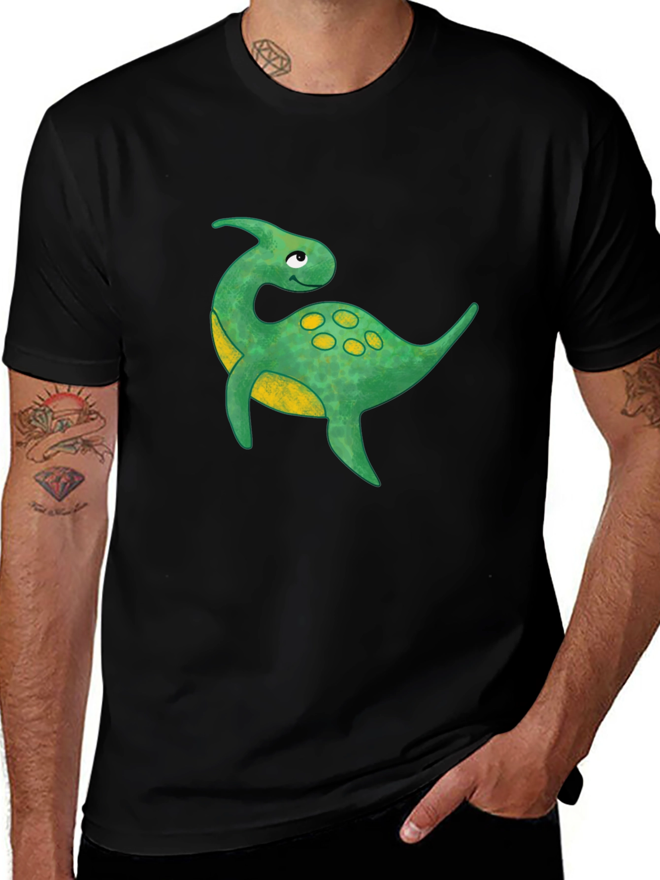 Variant 4 of Dinosaur Graphic Tee - Quirky Black T-Shirt