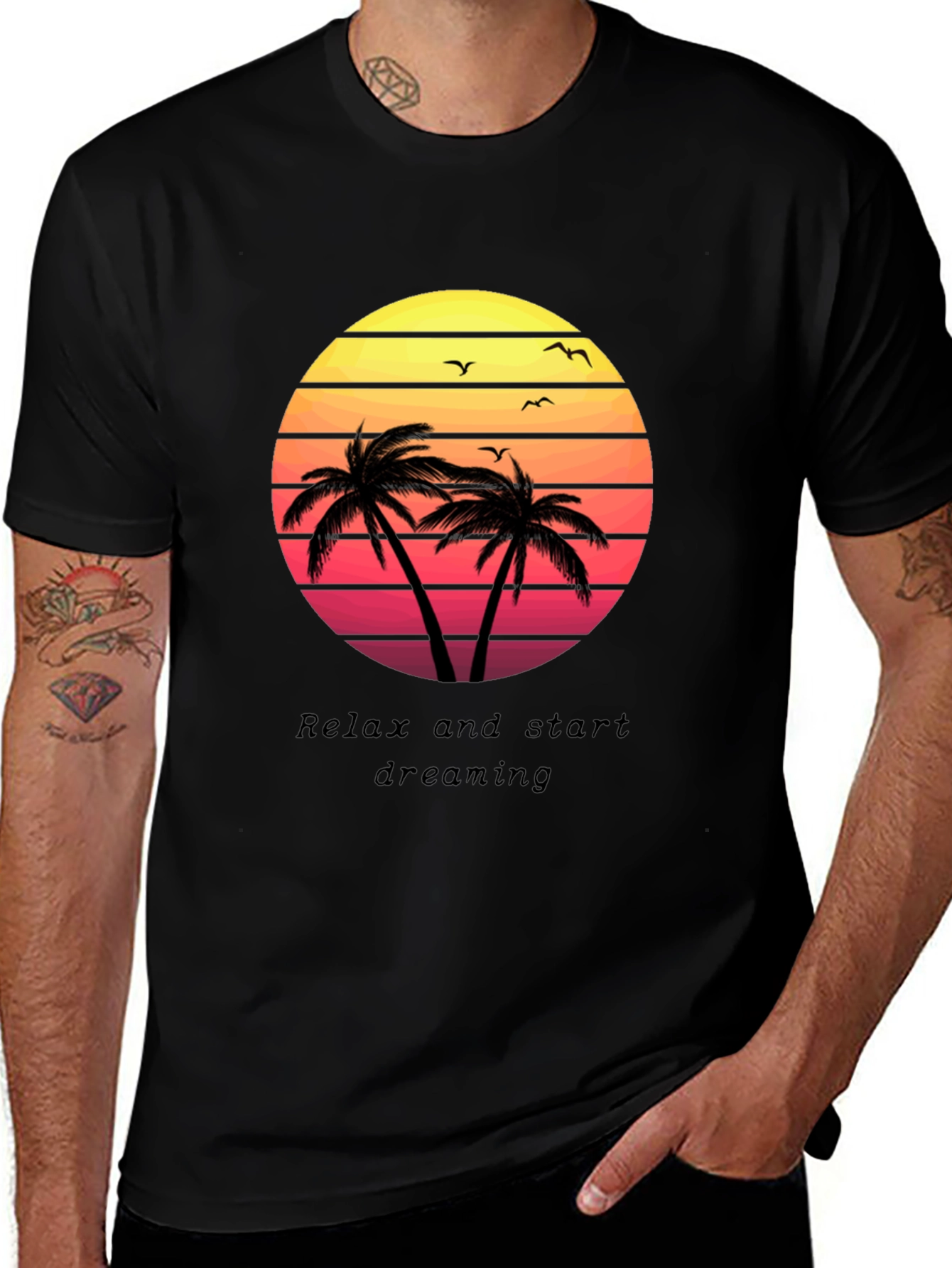 Variant 15 of Tropical Sunset T-Shirt: Relax & Dream