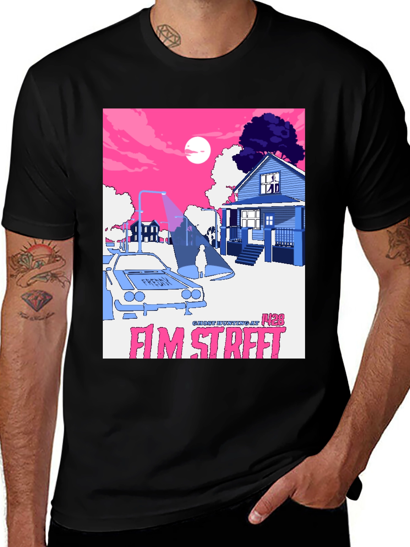 Variant 24 of Elm Street Graphic Tee - Horror Movie Fan Apparel
