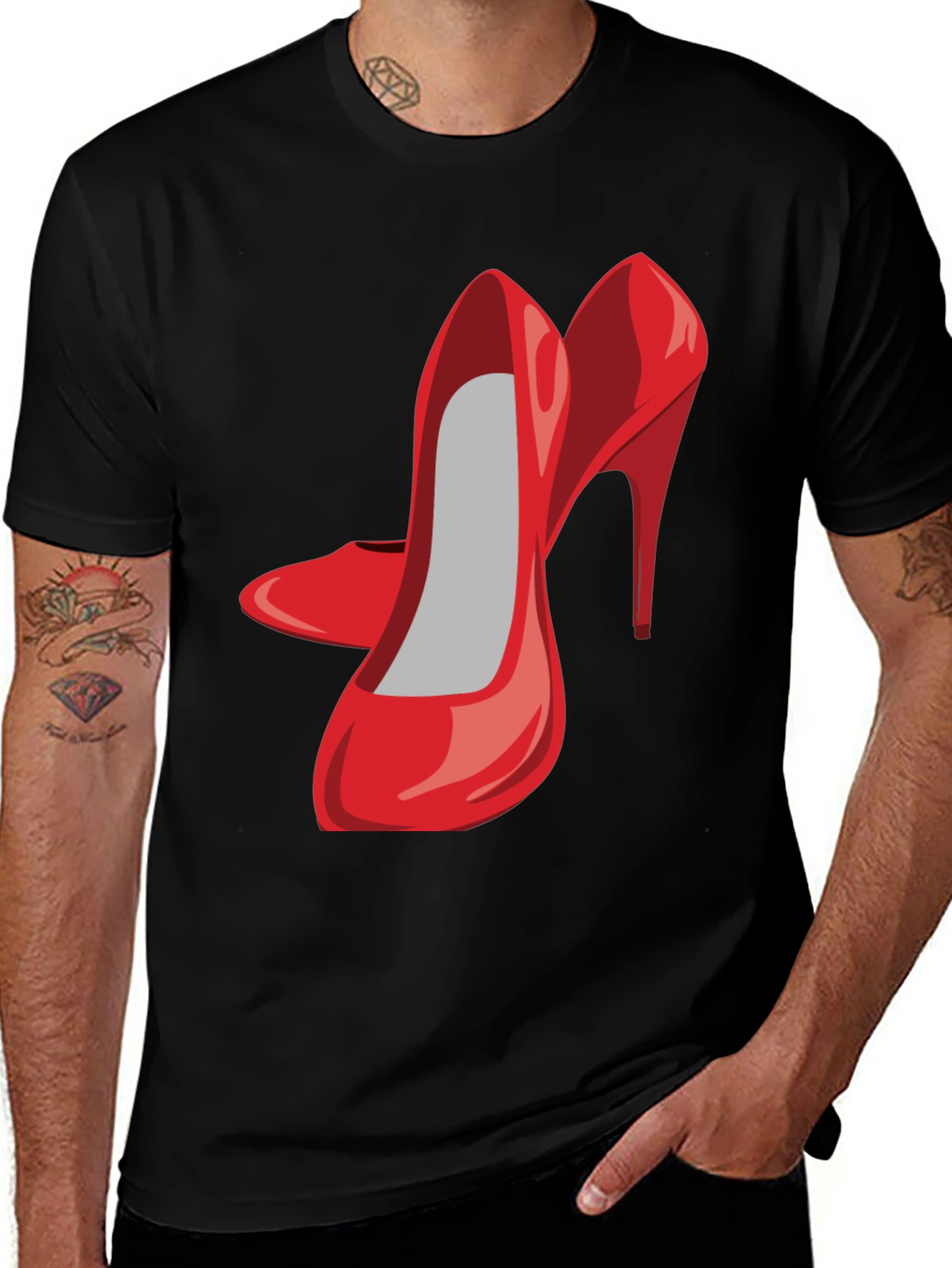 Variant 14 of Red High Heel Shoe Graphic T-Shirt