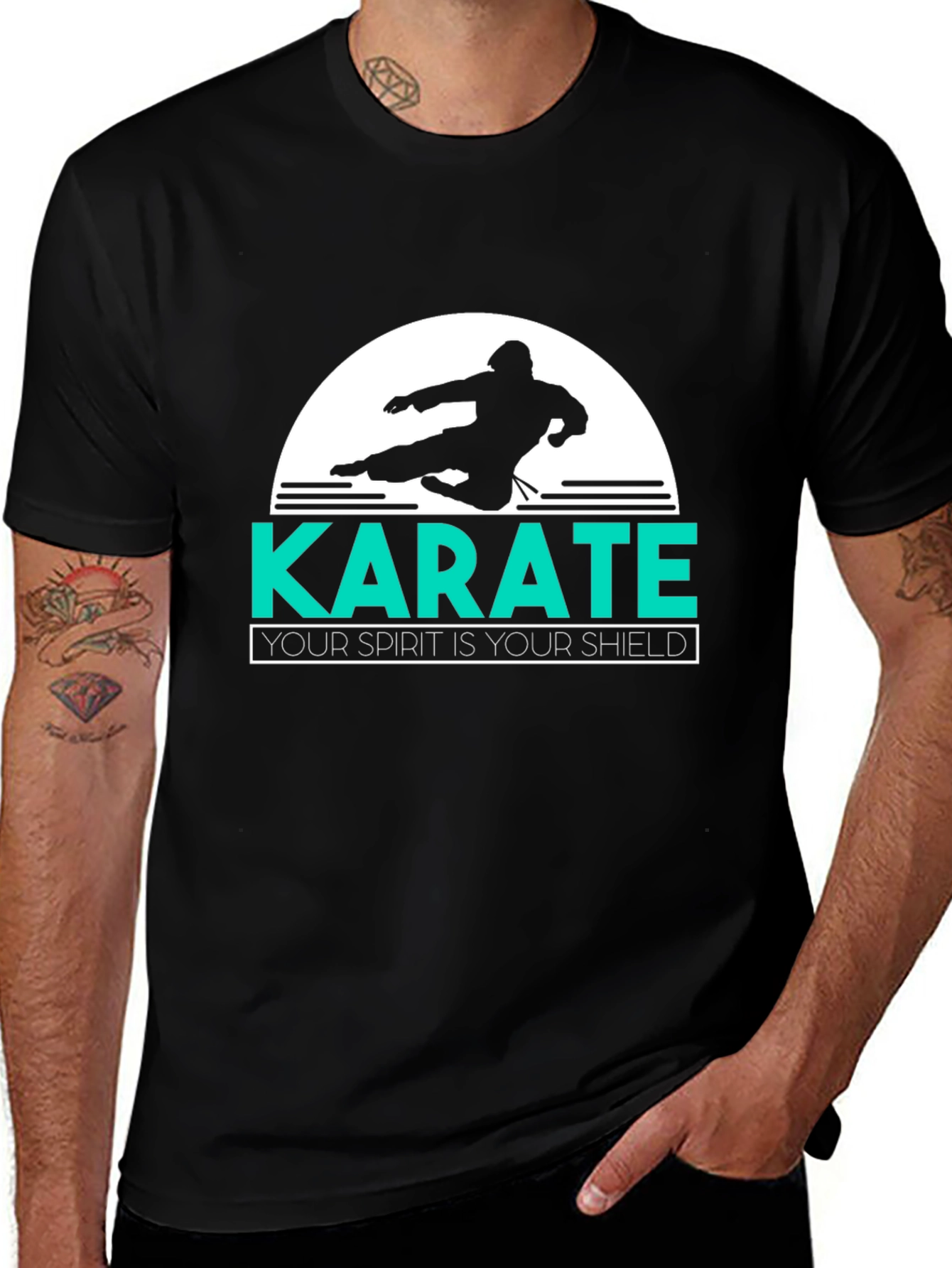 Variant 27 of Karate Spirit Shield T-Shirt - Black
