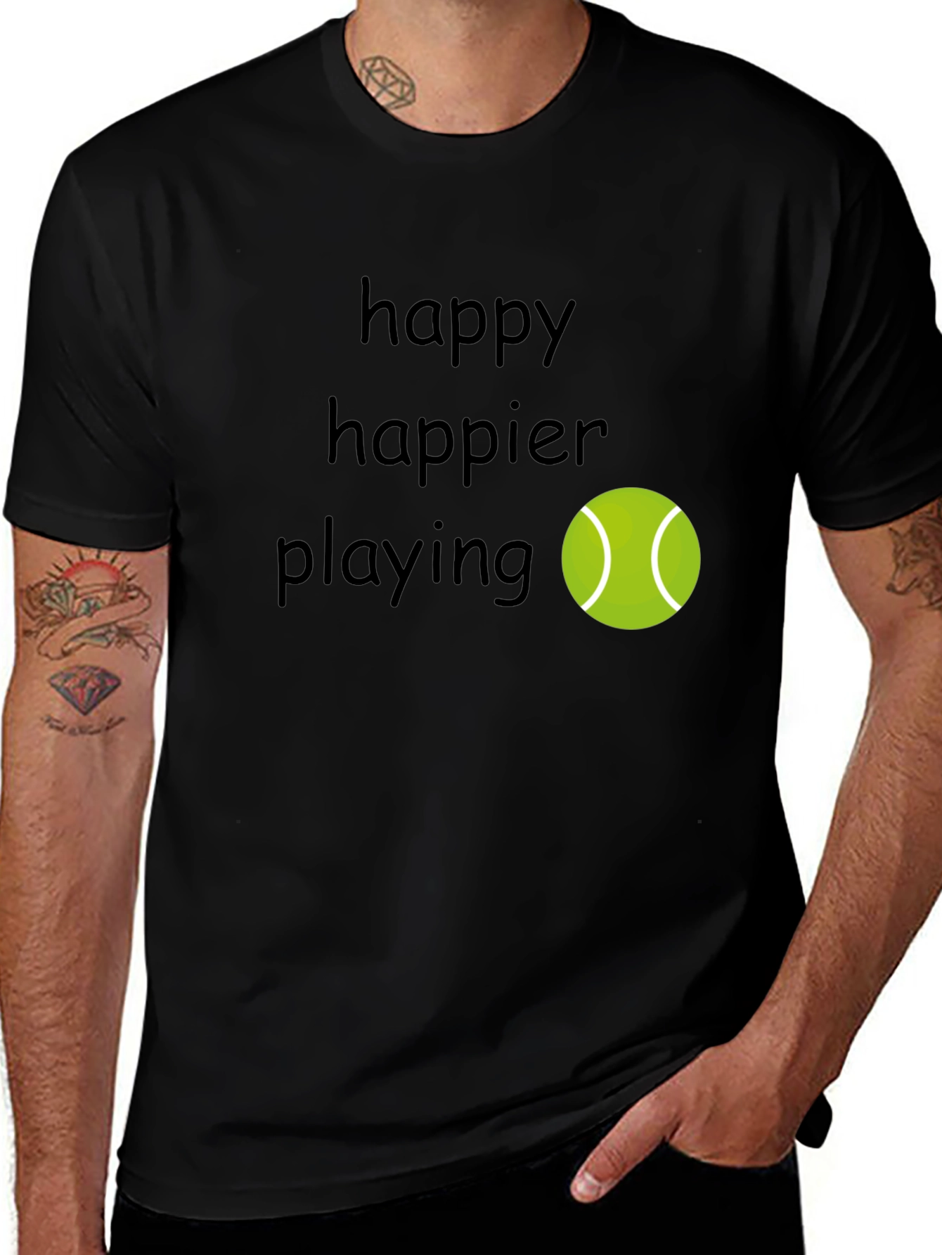 Happy Tennis Player T-Shirt - Comfortable & Stylish