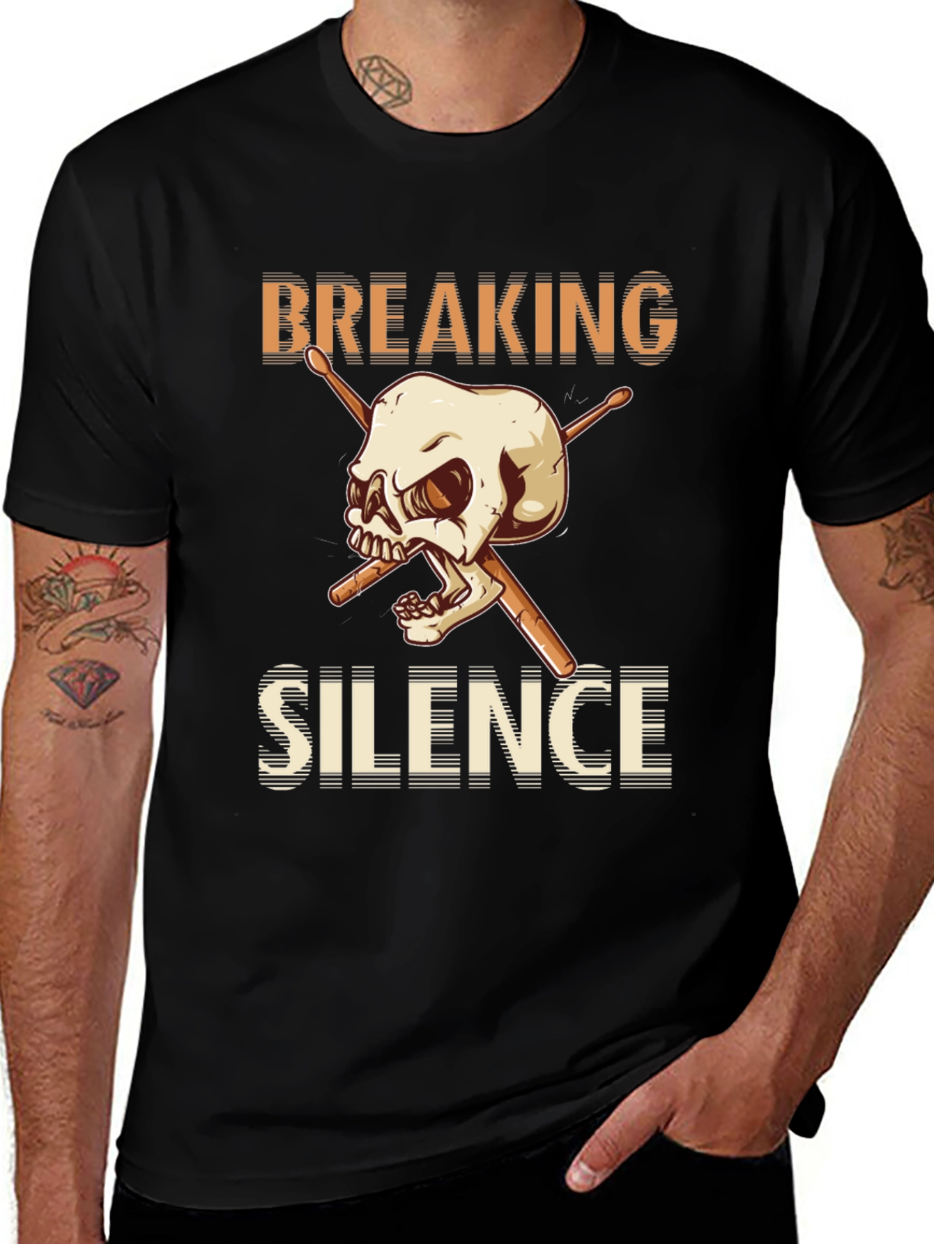 Variant 7 of Breaking Silence Skull Drummer T-Shirt