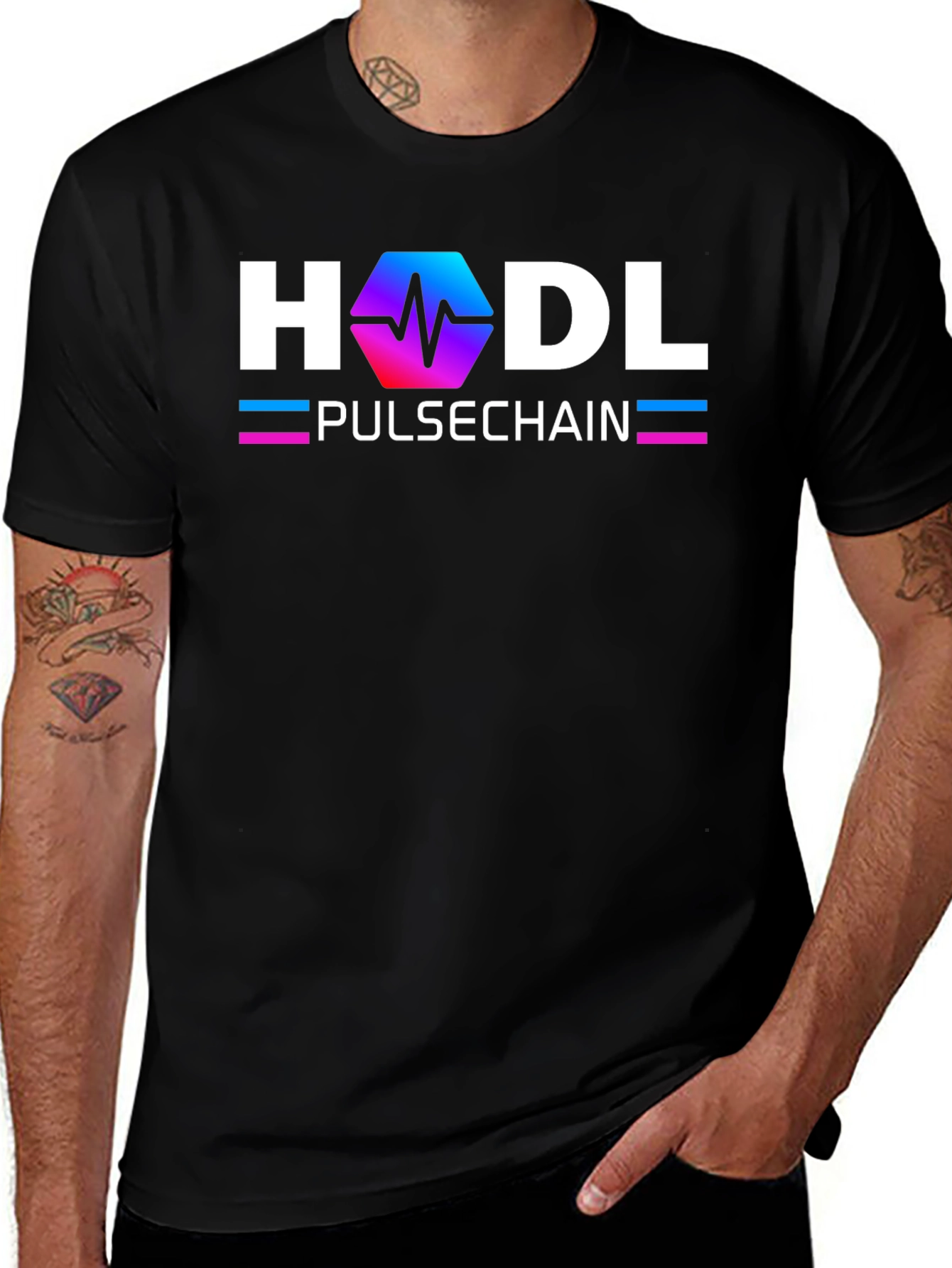 Pulsechain HODL Black T-Shirt Cryptocurrency
