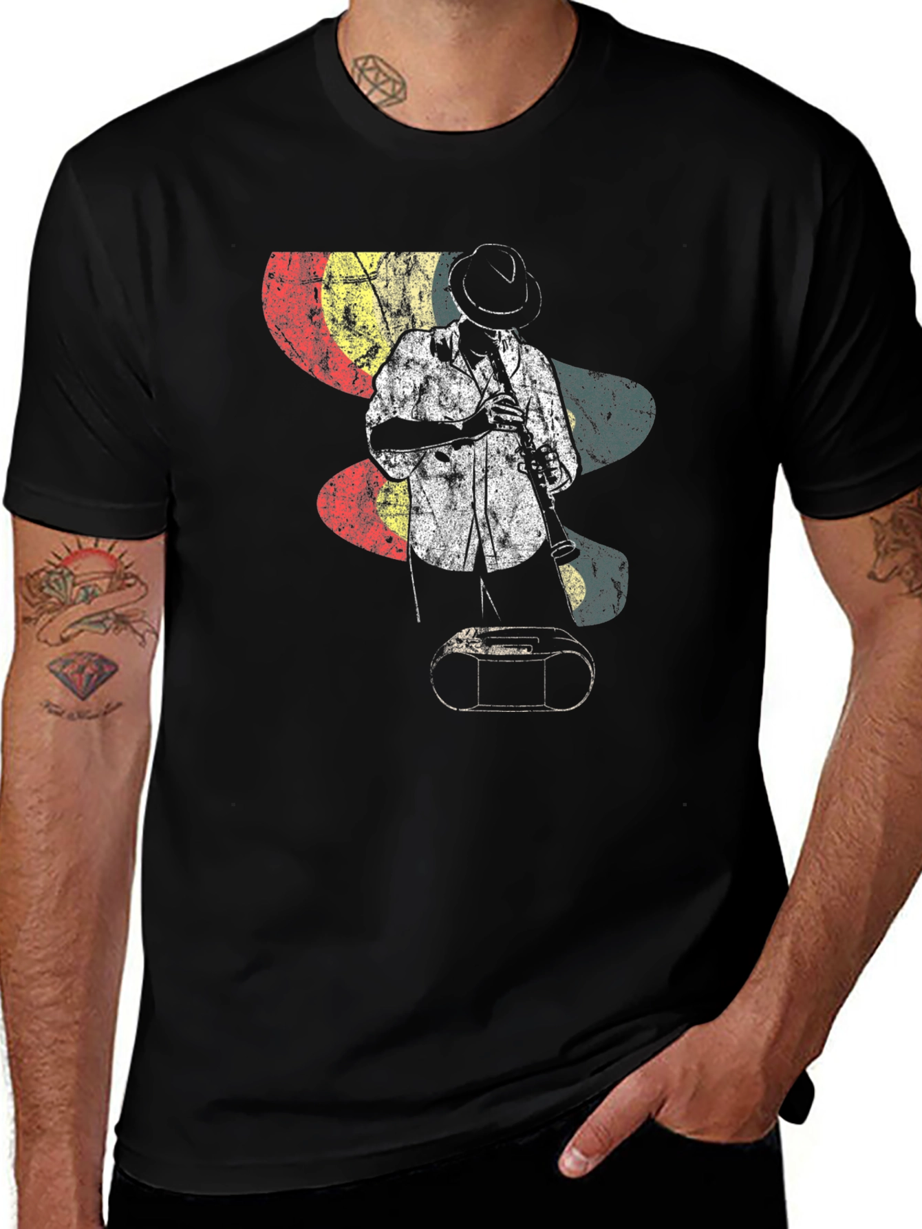 Variant 4 of Vintage Musician Graphic Tee - Cool Retro Style
