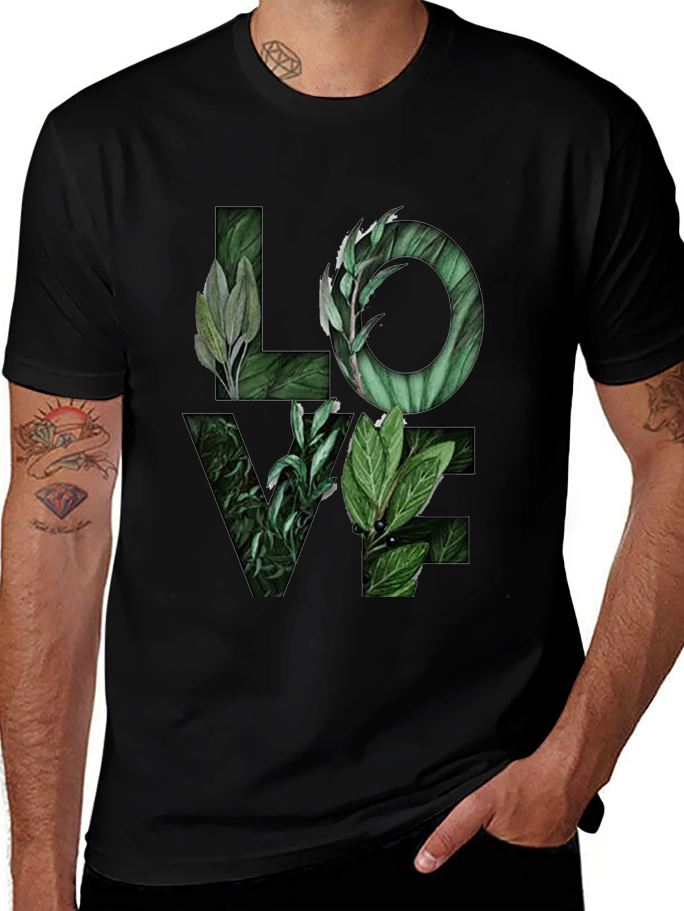 Leaf LOVE Graphic Tee - Nature Inspired T-Shirt