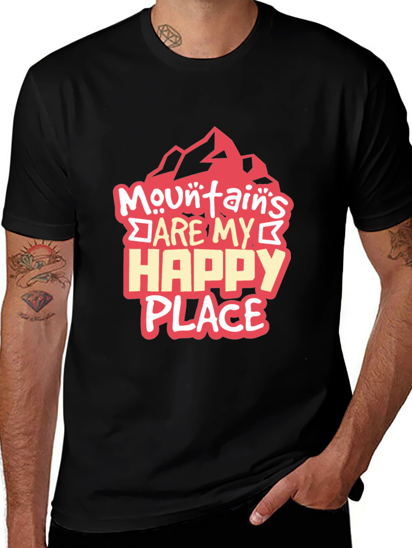 Variant 29 of Mountains Are My Happy Place Graphic Tee