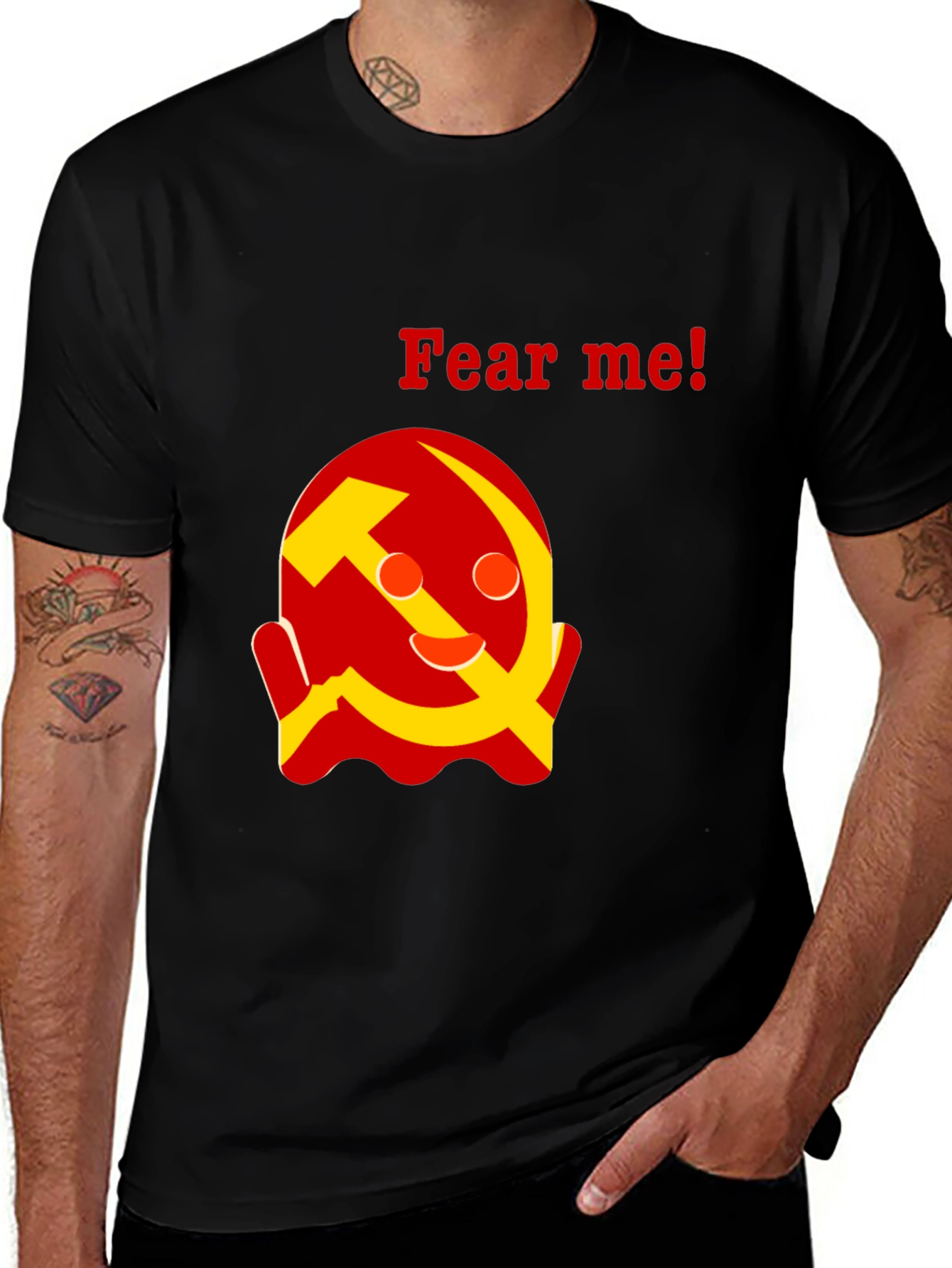 Fear Me! Communist Ghost Black T-shirt
