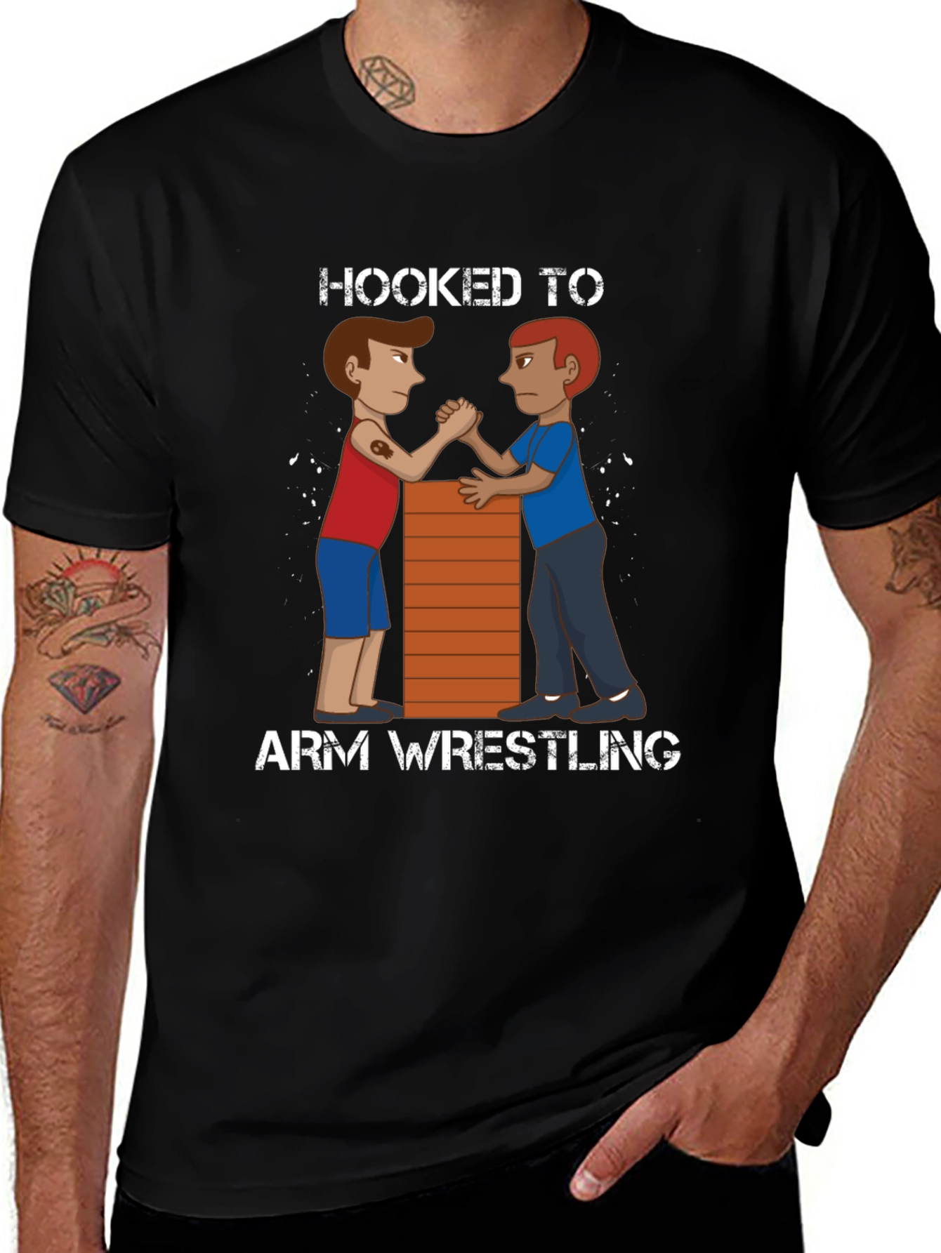 Variant 18 of Hooked to Arm Wrestling Graphic Tee